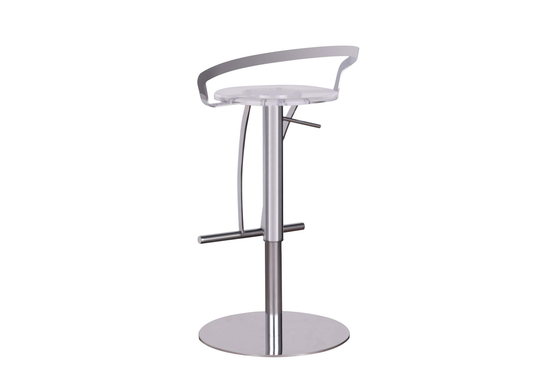 Contemporary Pneumatic-Adjustable Stool With Solid Acrylic Seat image 4