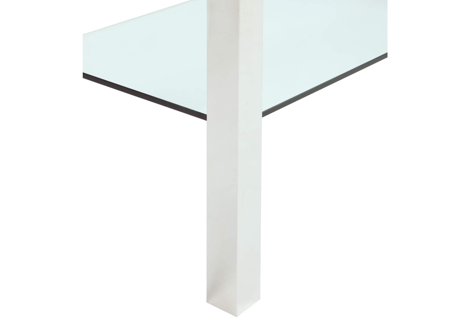 Contemporary Rectangular Glass & Stainless Steel Sofa Table image 6