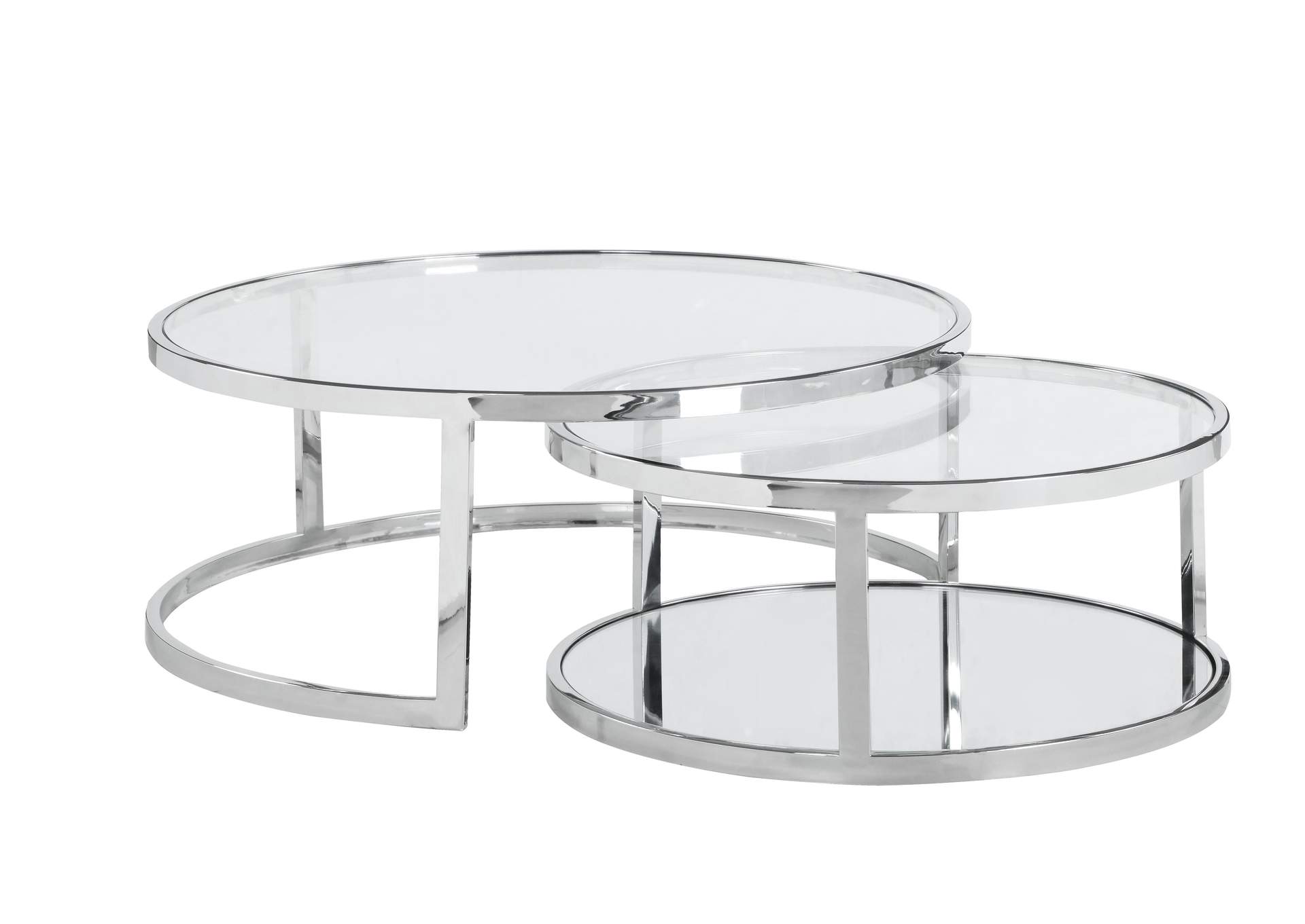 Contemporary 2-In-1 Nesting Cocktail Table Set