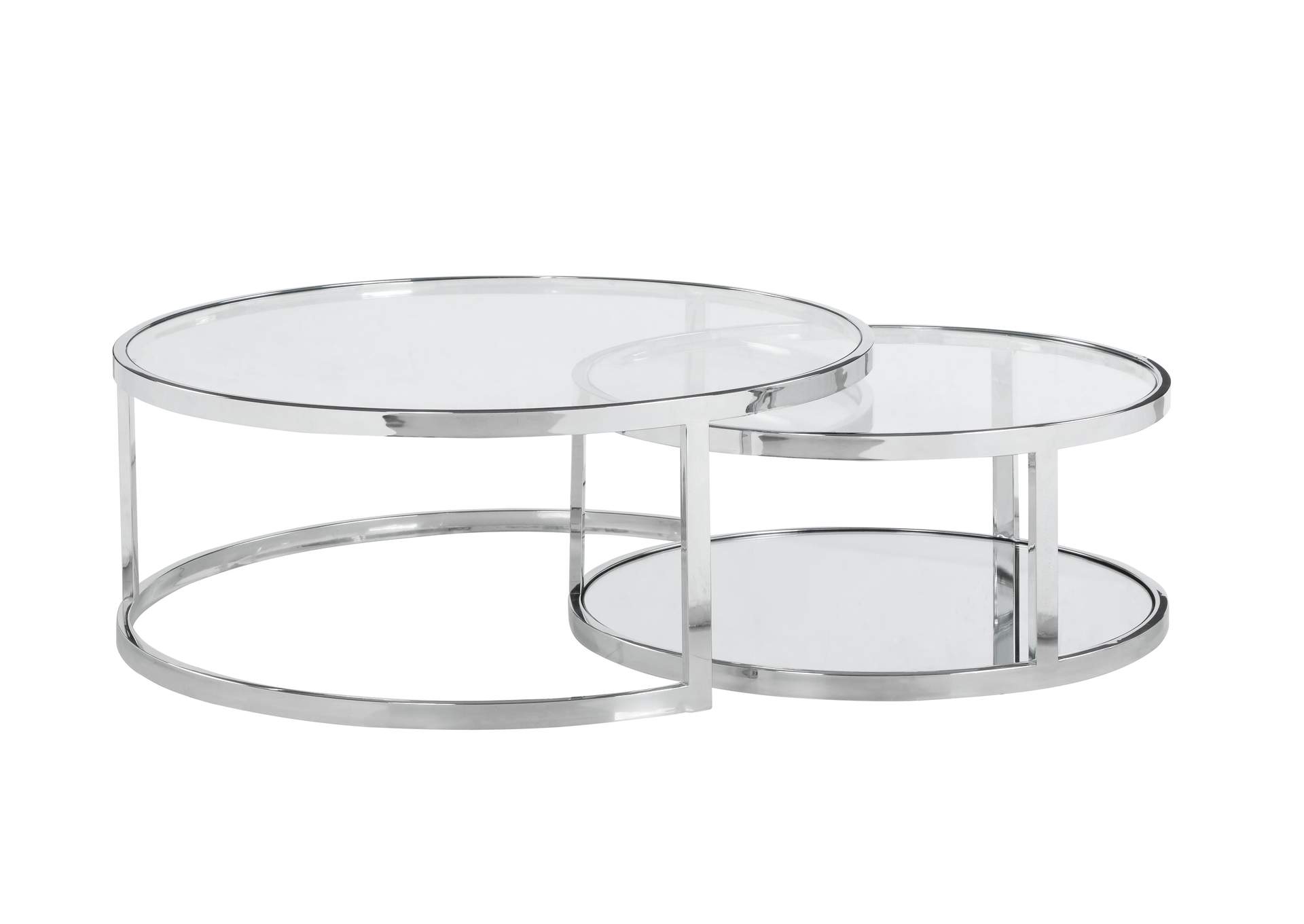Contemporary 2-In-1 Nesting Cocktail Table Set image 3