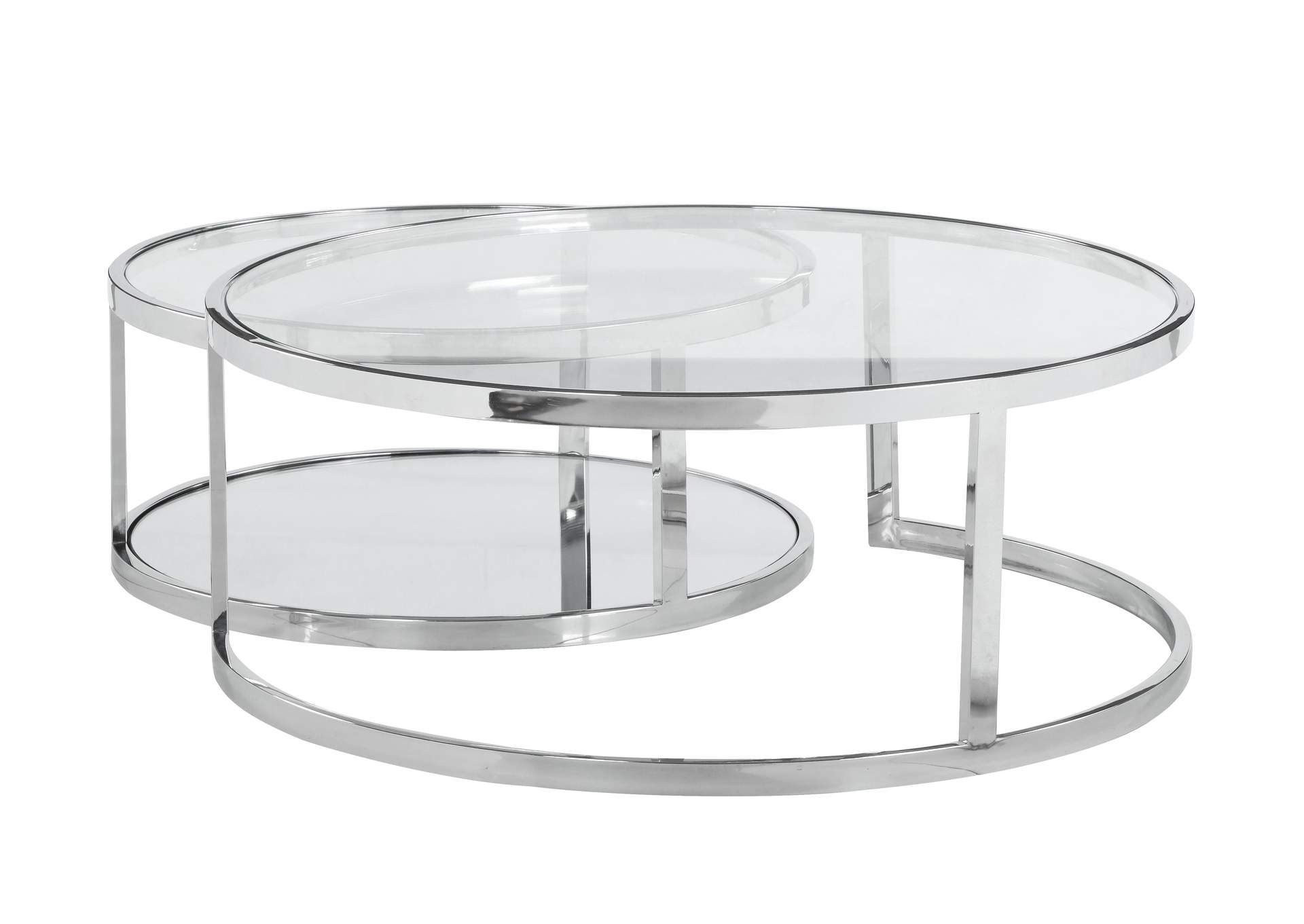 Contemporary 2-In-1 Nesting Cocktail Table Set image 5