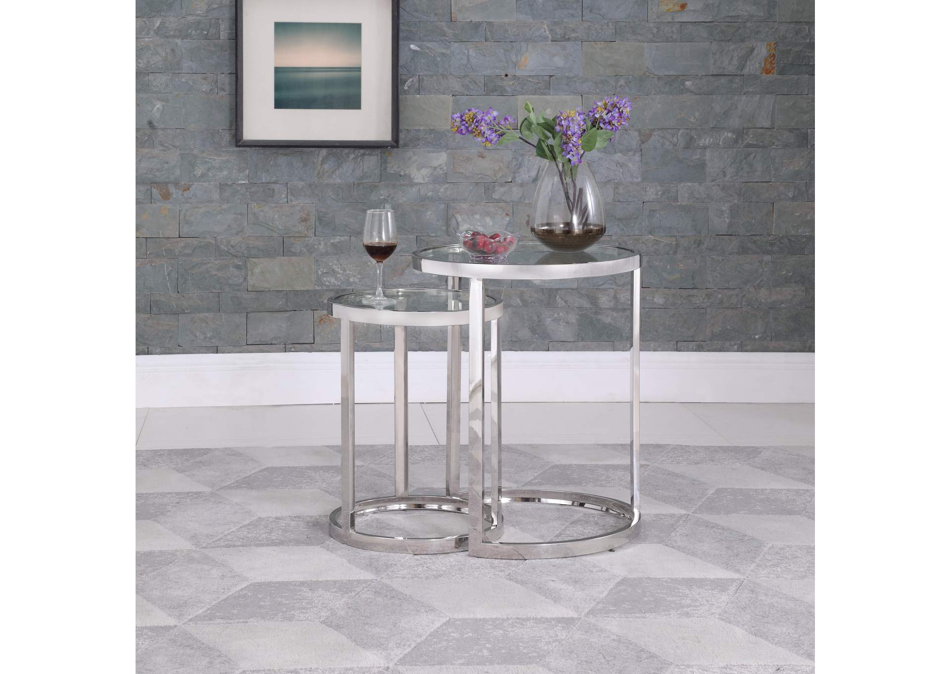 Contemporary 2-In-1 Nesting Lamp Table Set image 7