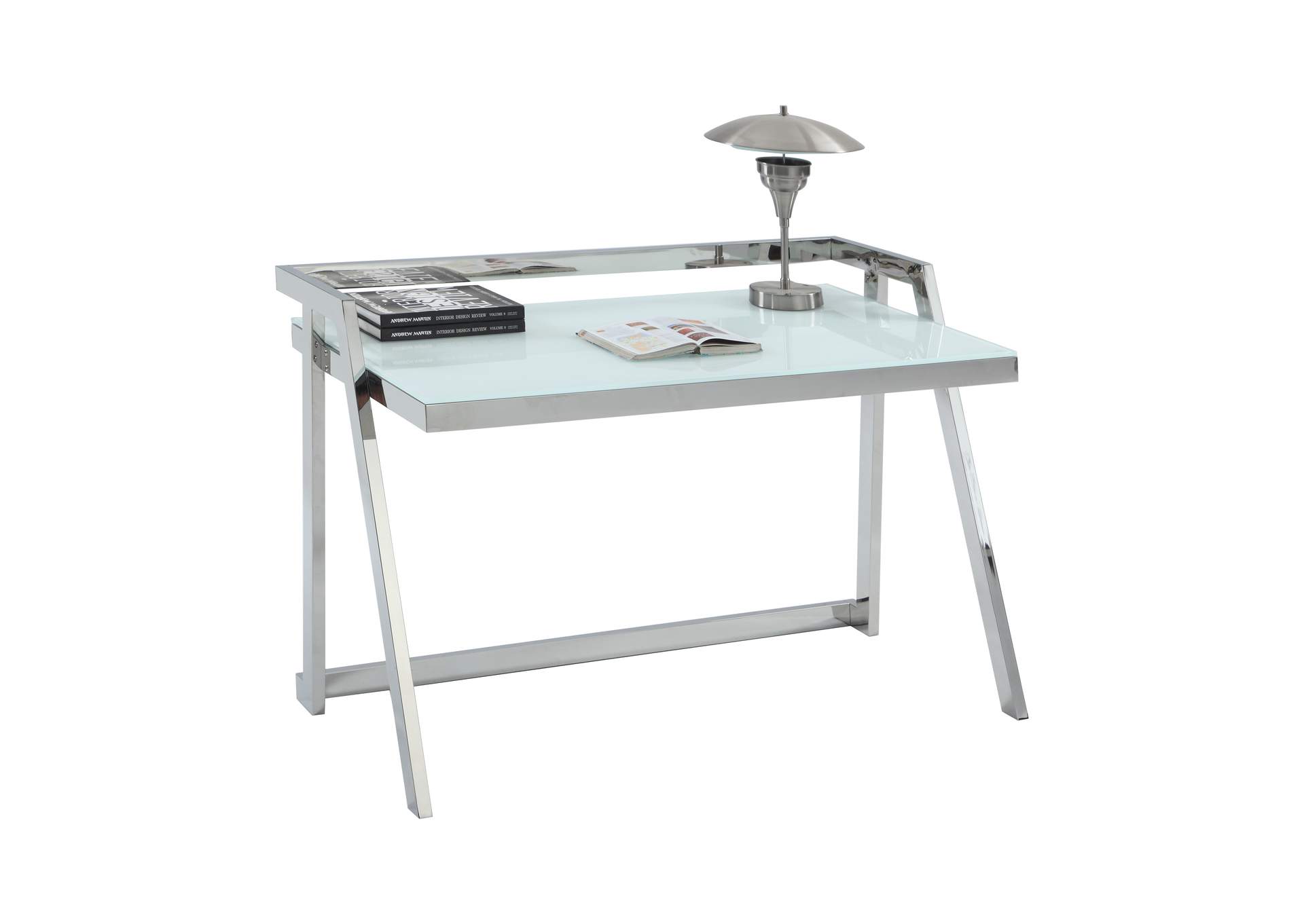 Contemporary Computer Desk With Starphire Glass image 3