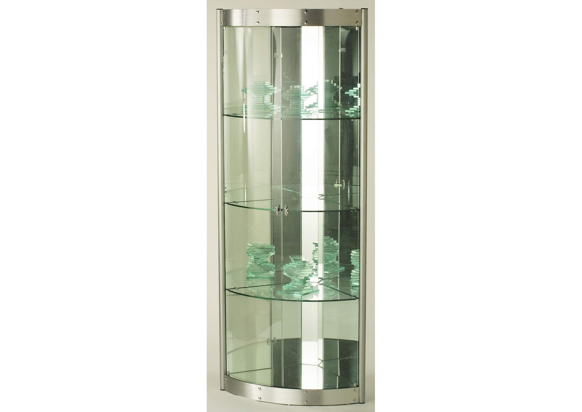 Corner Curio With Mirror Interior