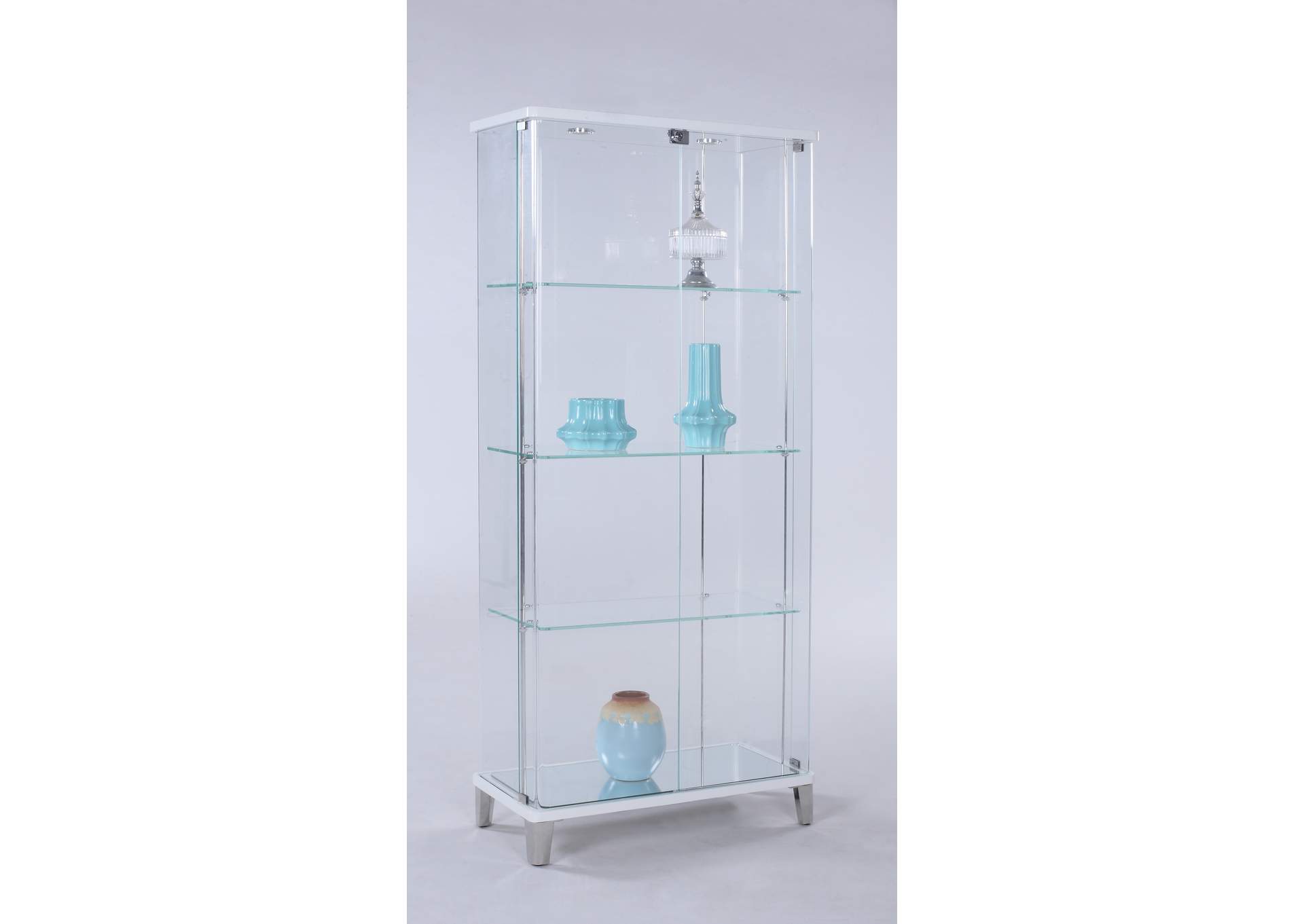 Starphire Glass Curio With Bent Glass Back image 1