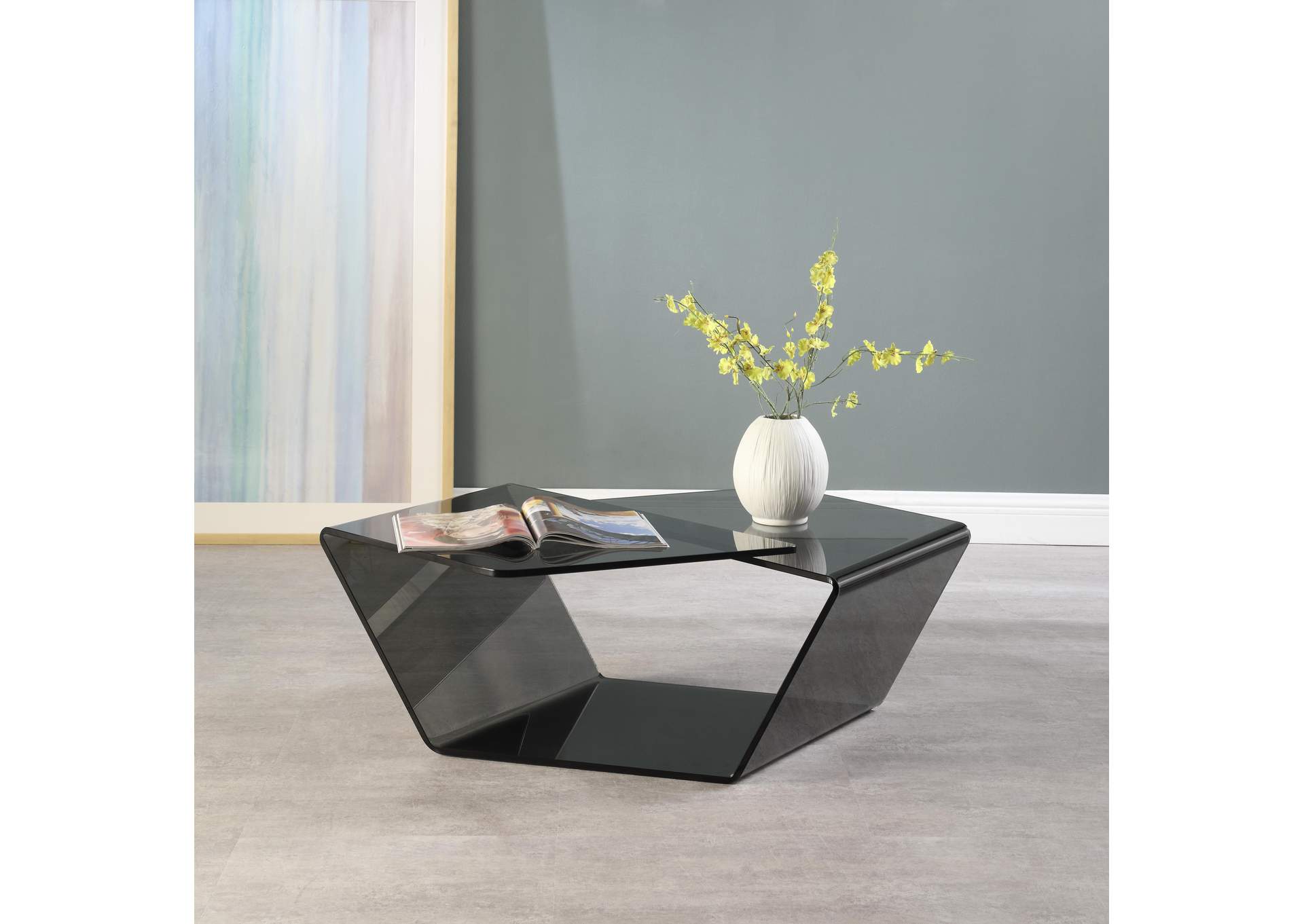 Contemporary Tinted Bent Glass Cocktail Table image 3