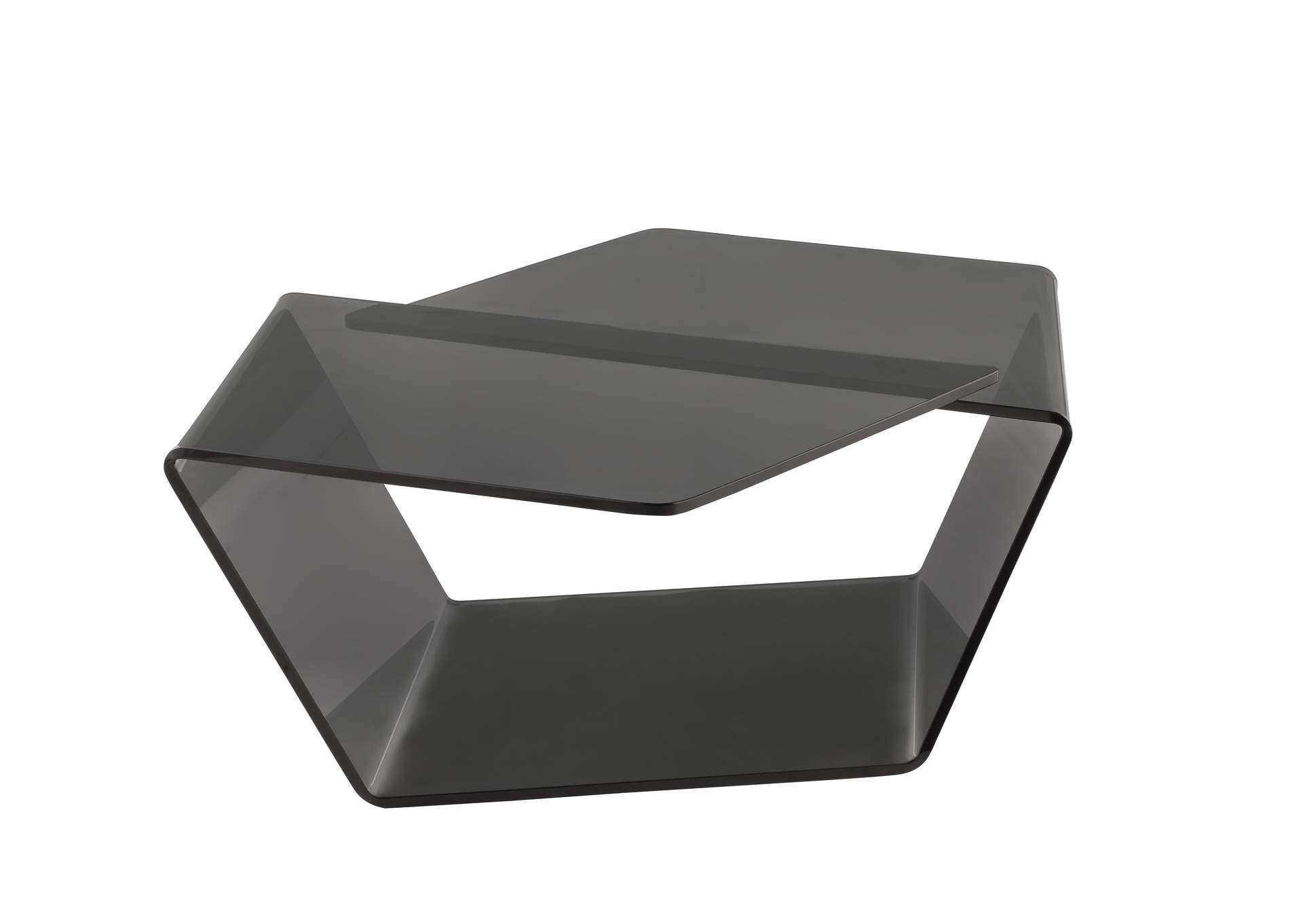Contemporary Tinted Bent Glass Cocktail Table image 1