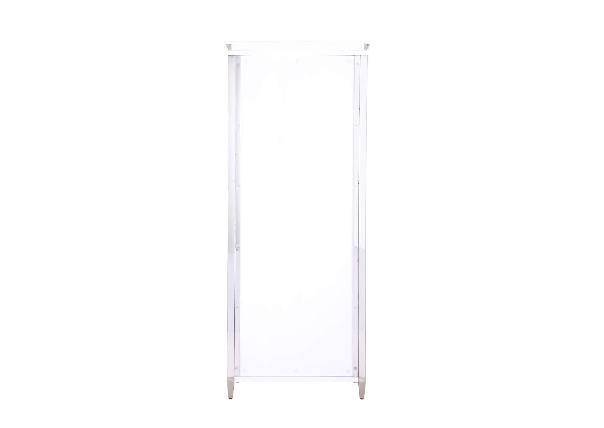 Contemporary Tempered Glass Curio With Shelves , Lighting & Locking Doors image 6