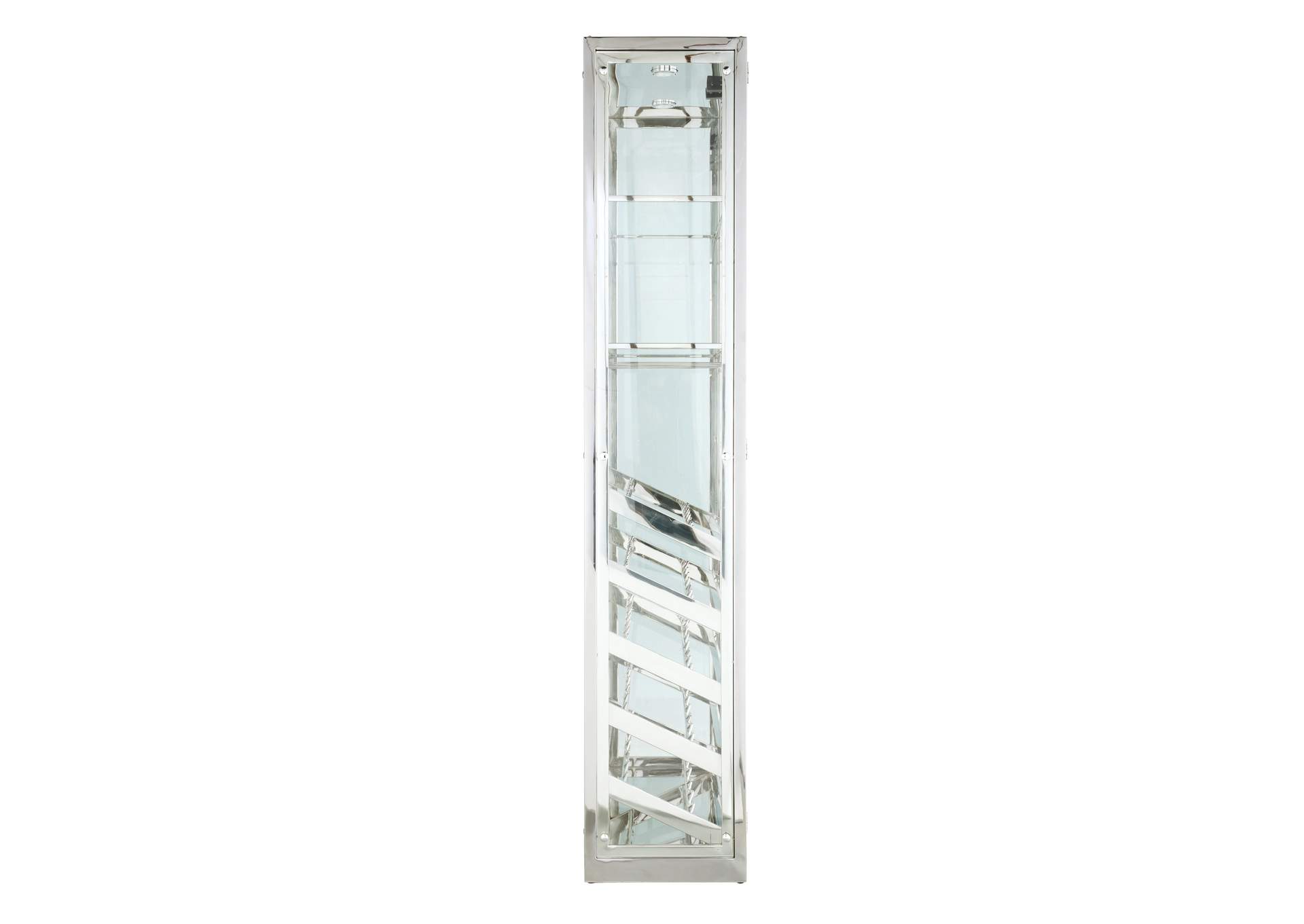 Contemporary Glass Curio With Wine & Stemware Racks image 5