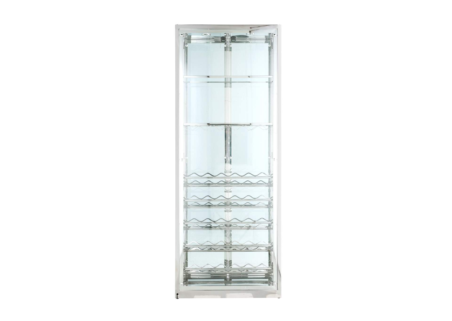 Contemporary Glass Curio With Wine & Stemware Racks image 6