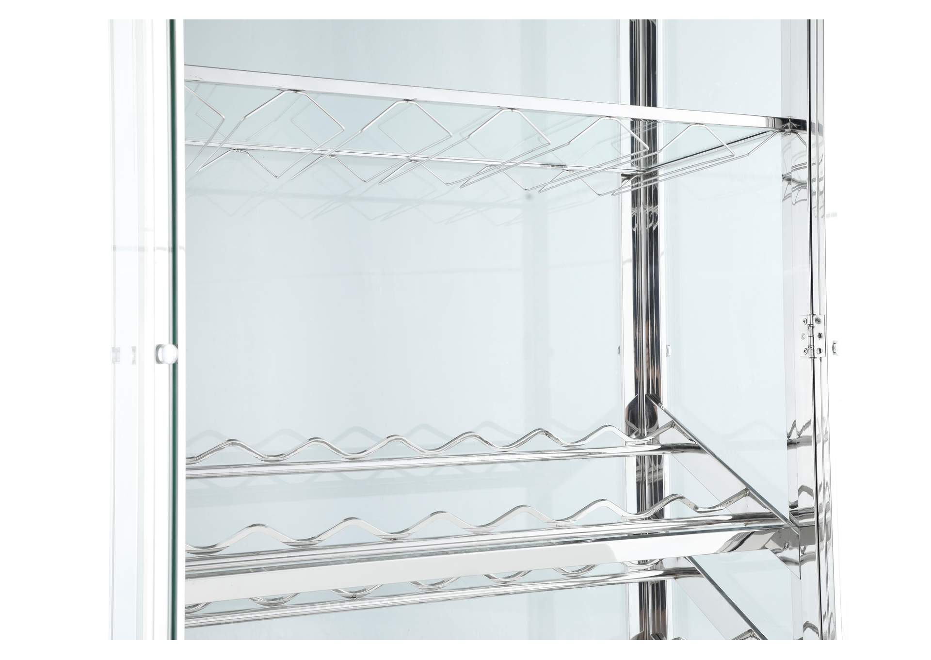 Contemporary Glass Curio With Wine & Stemware Racks image 8