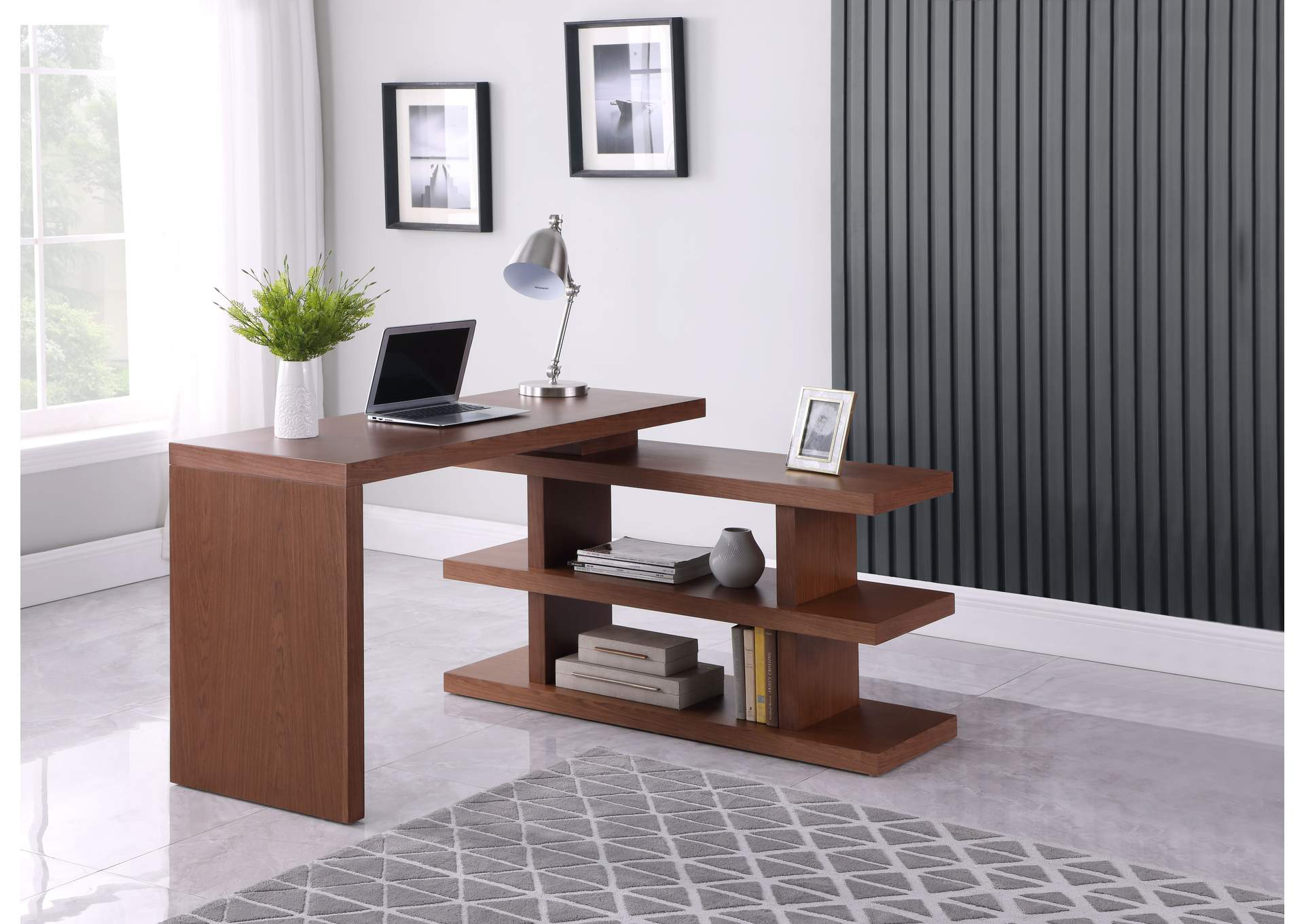 Motion Home Office Desk With Shelves image 1
