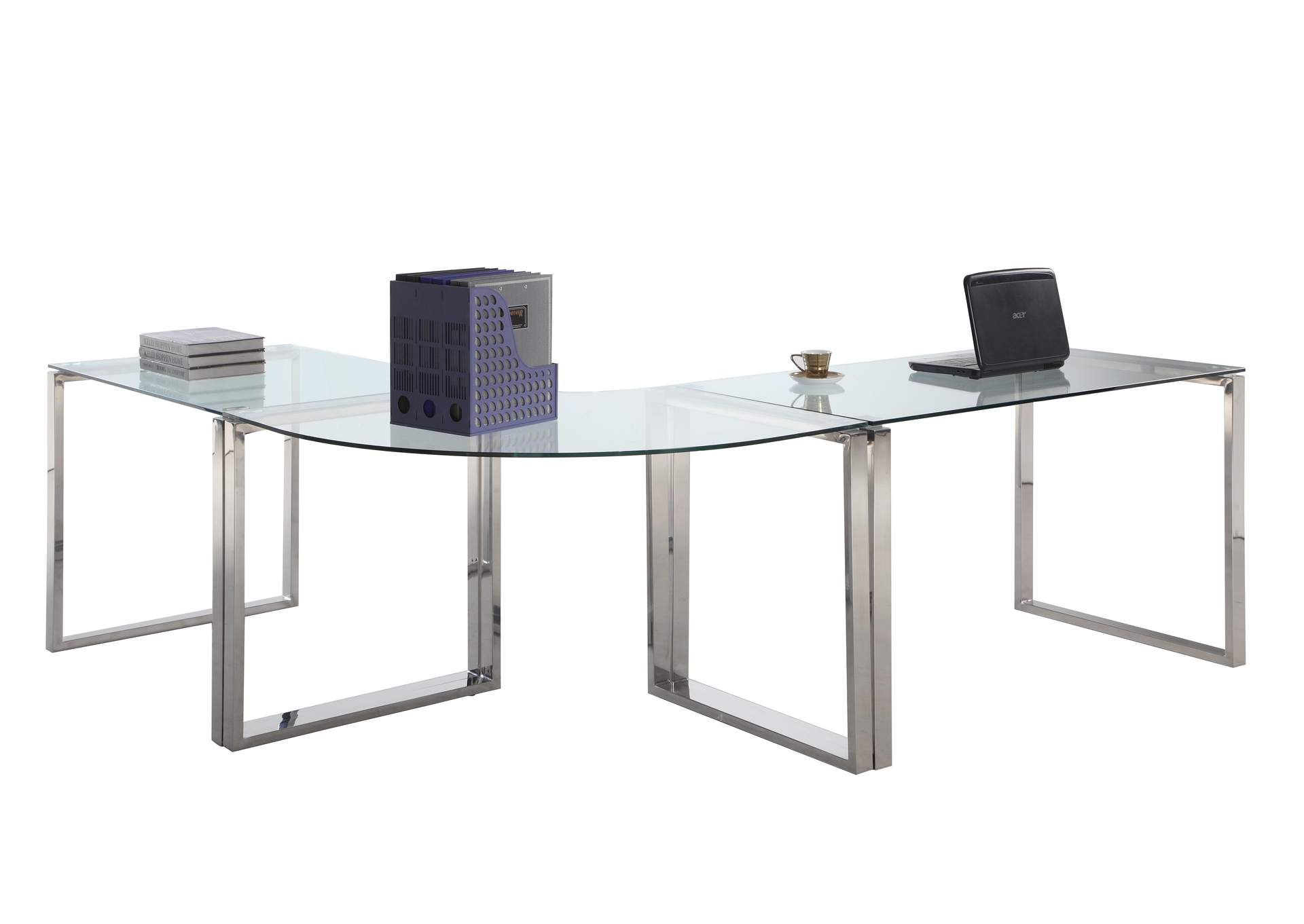 Contemporary Desk With Glass Top image 3