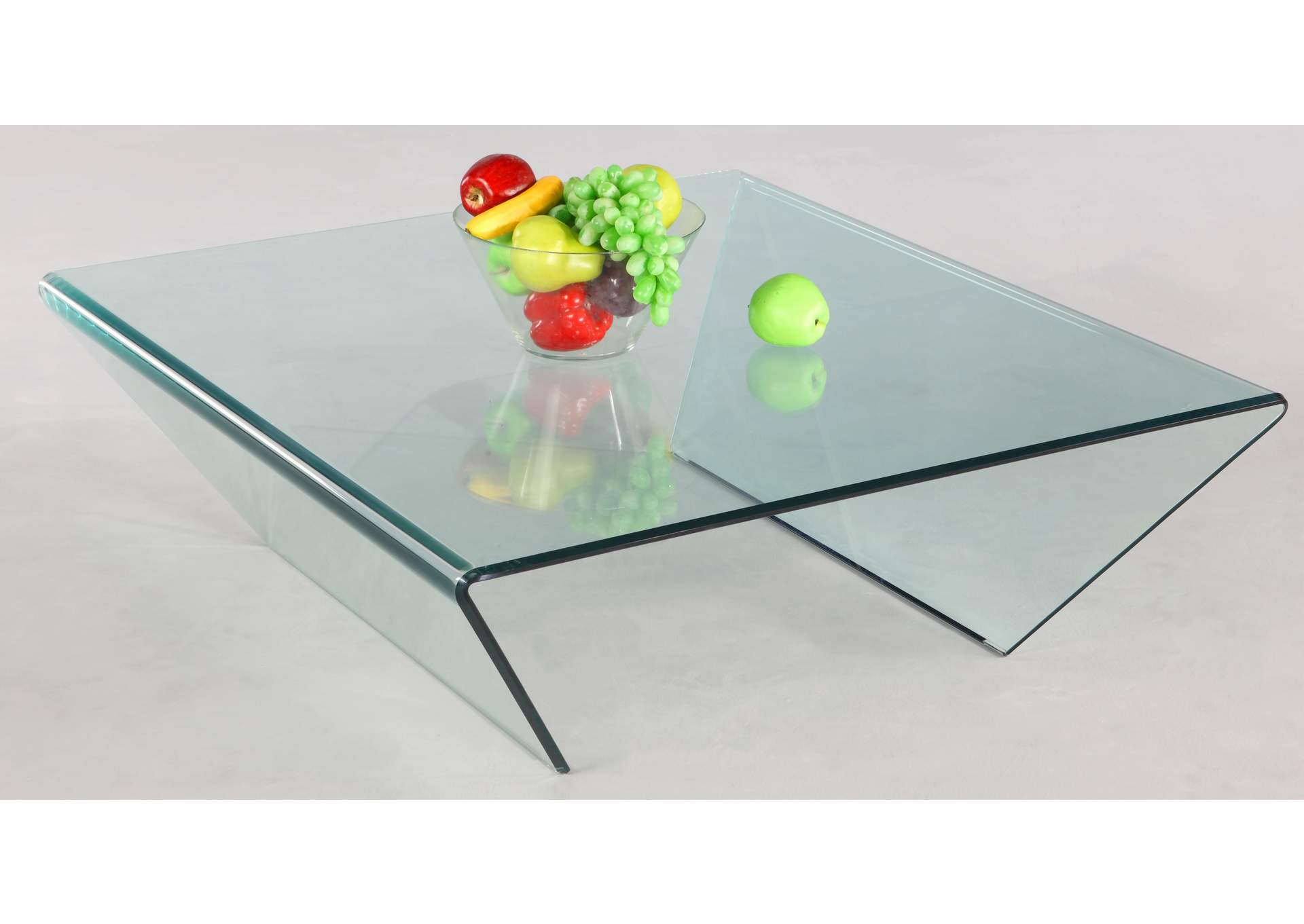 39" 41" Square Bent Glass Cocktail Table image 1