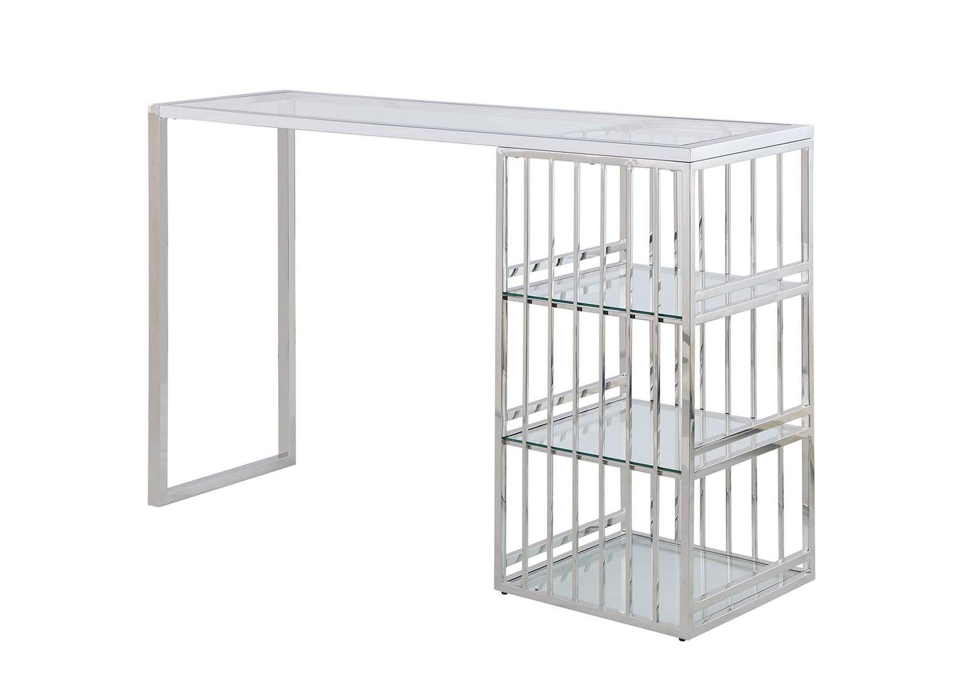 Modern Stainless Steel & Glass Bar image 3