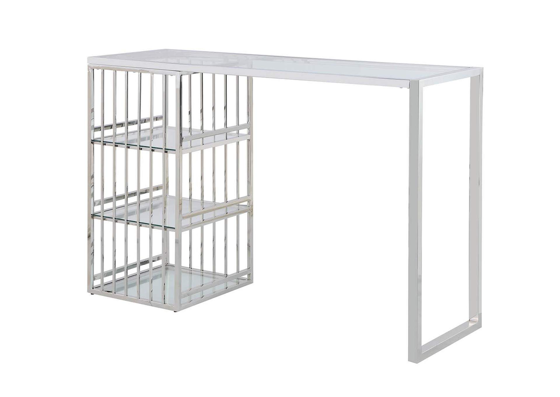 Modern Stainless Steel & Glass Bar image 4