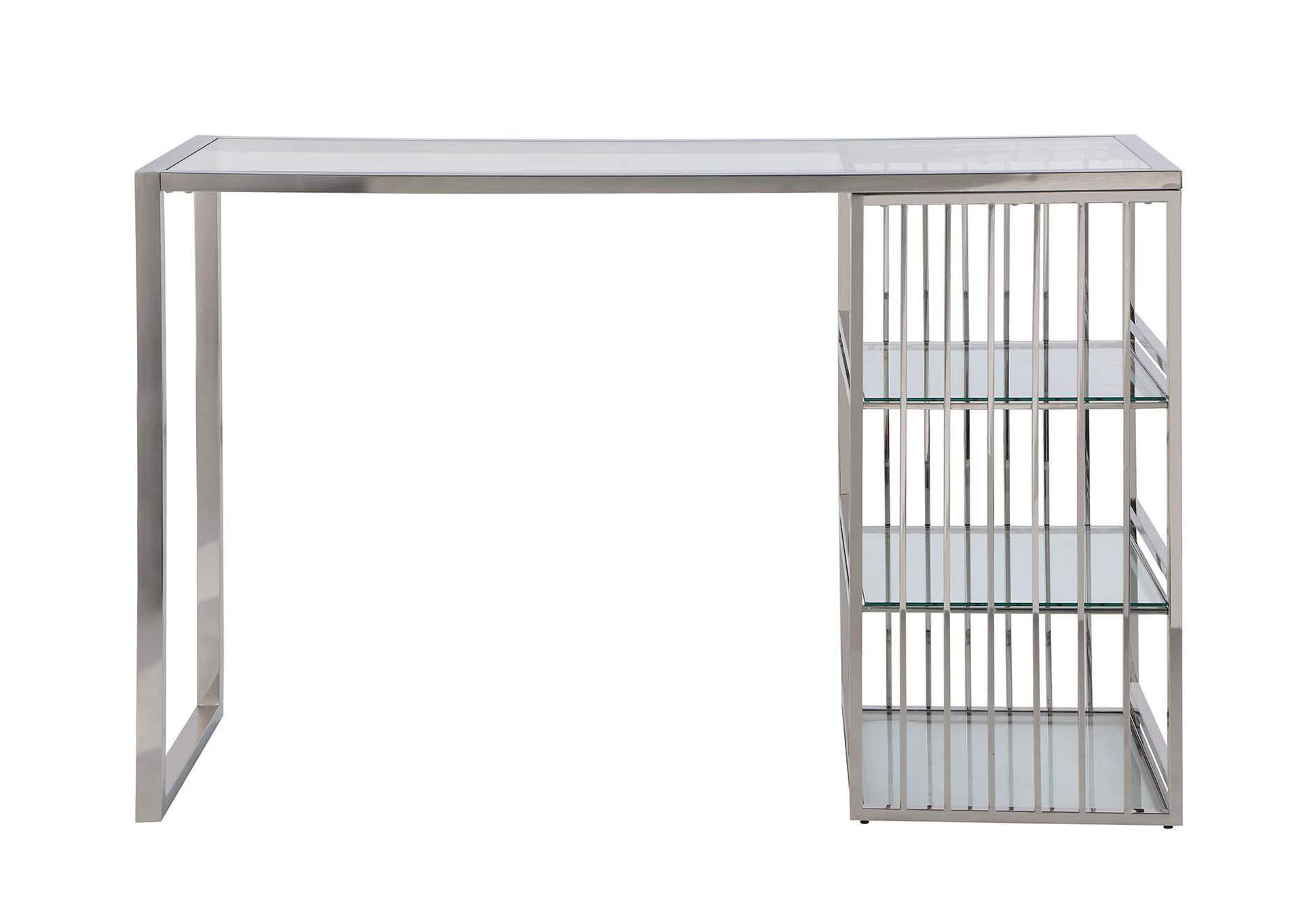 Modern Stainless Steel & Glass Bar image 7