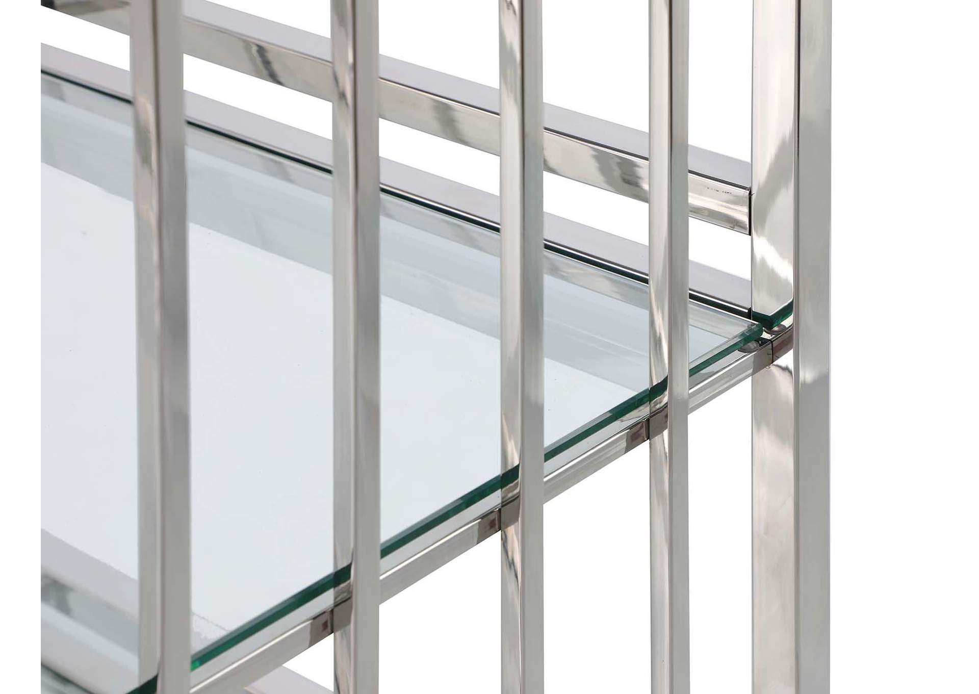 Modern Stainless Steel & Glass Bar image 8