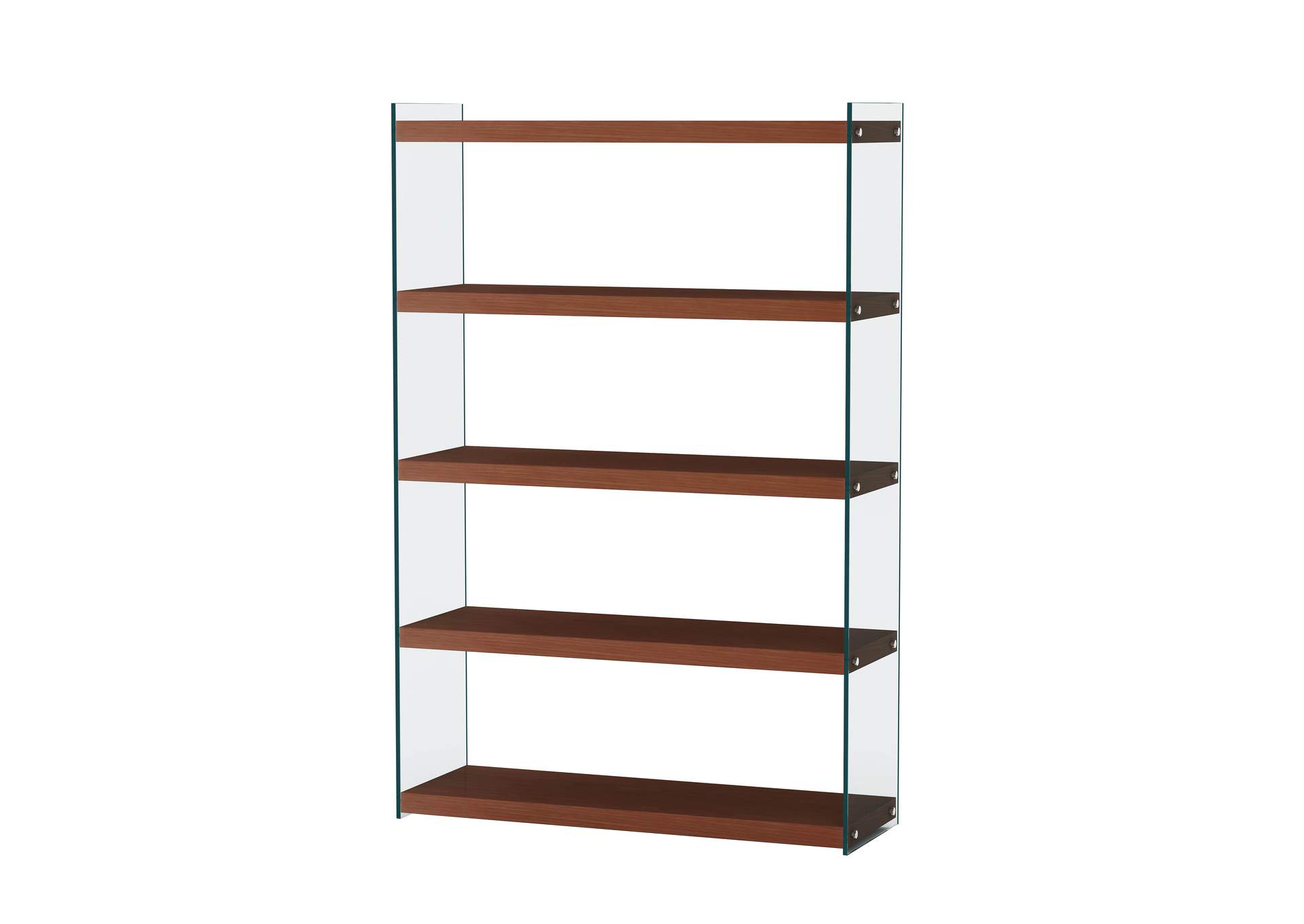 Contemporary Walnut & Glass Book Case image 3