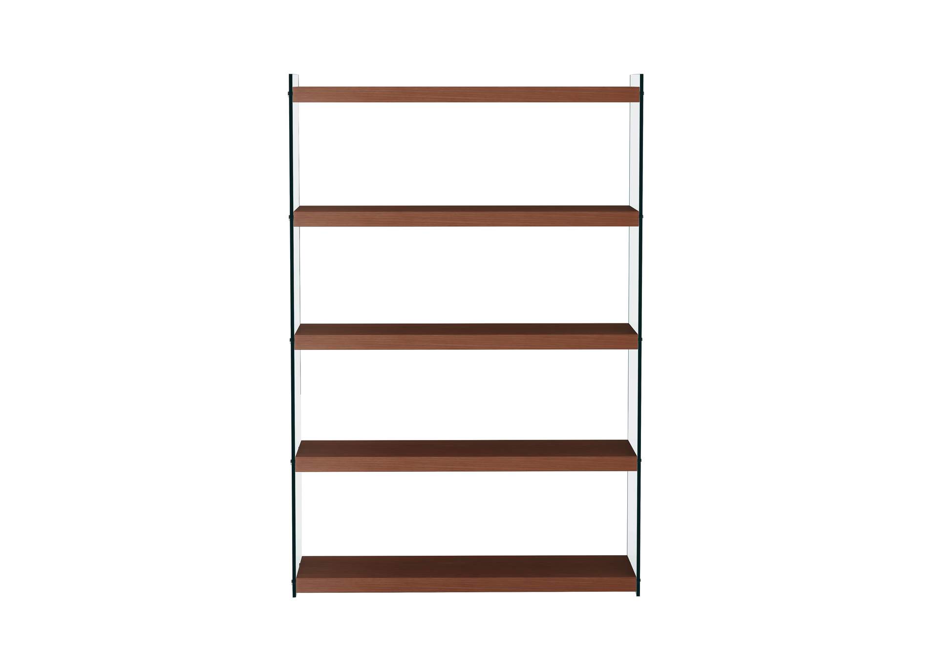 Contemporary Walnut & Glass Book Case image 4
