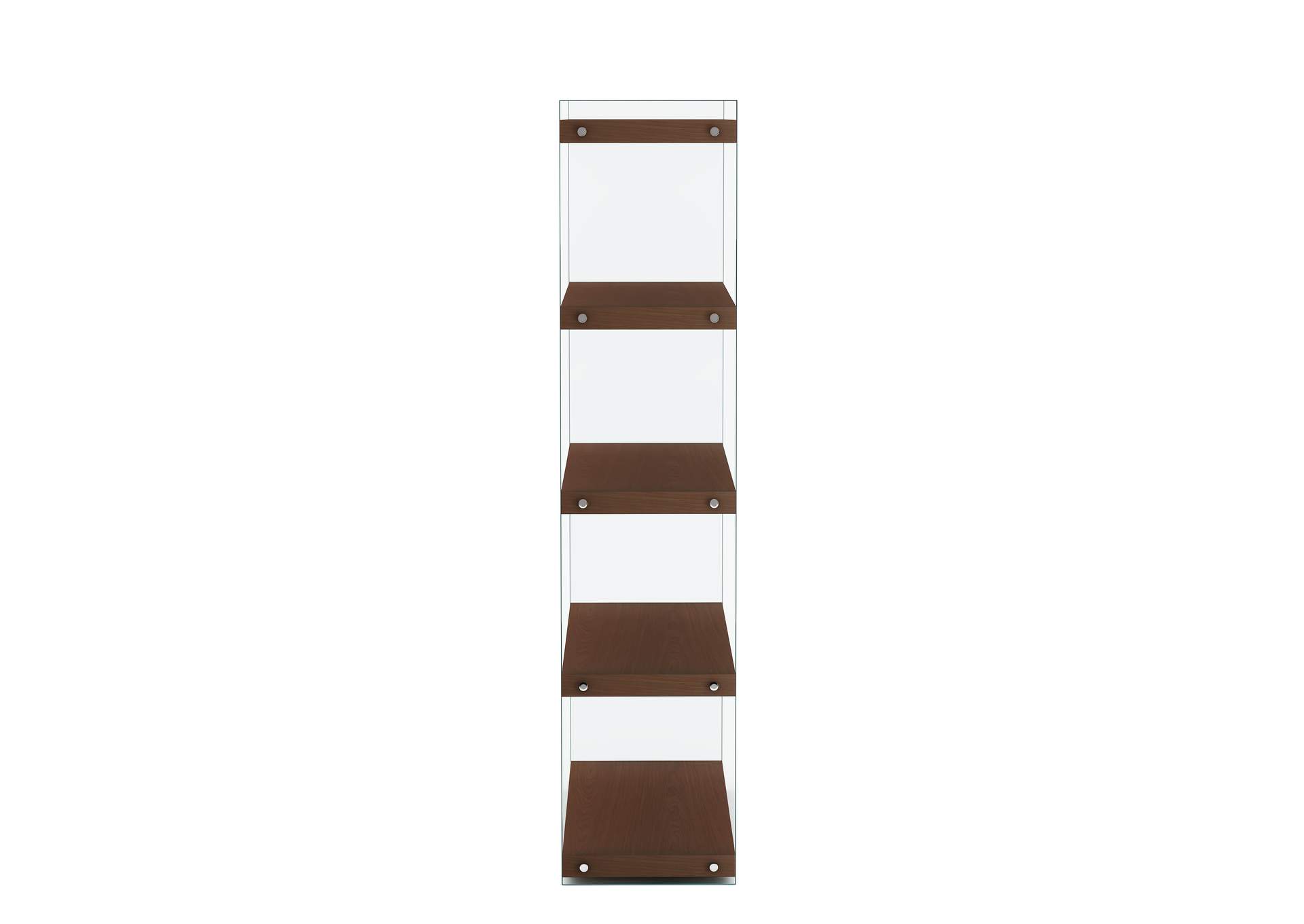 Contemporary Walnut & Glass Book Case image 5