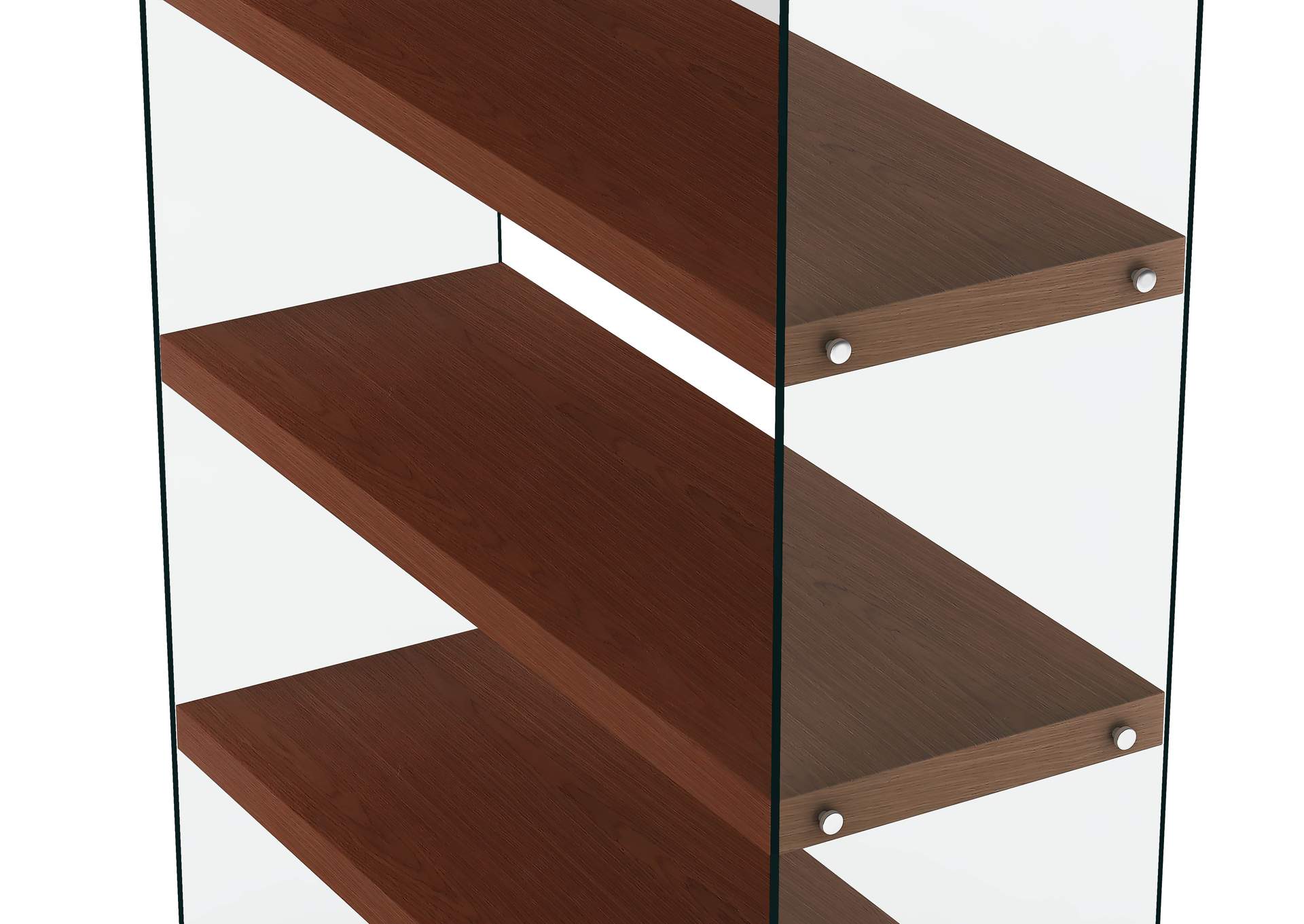 Contemporary Walnut & Glass Book Case image 7