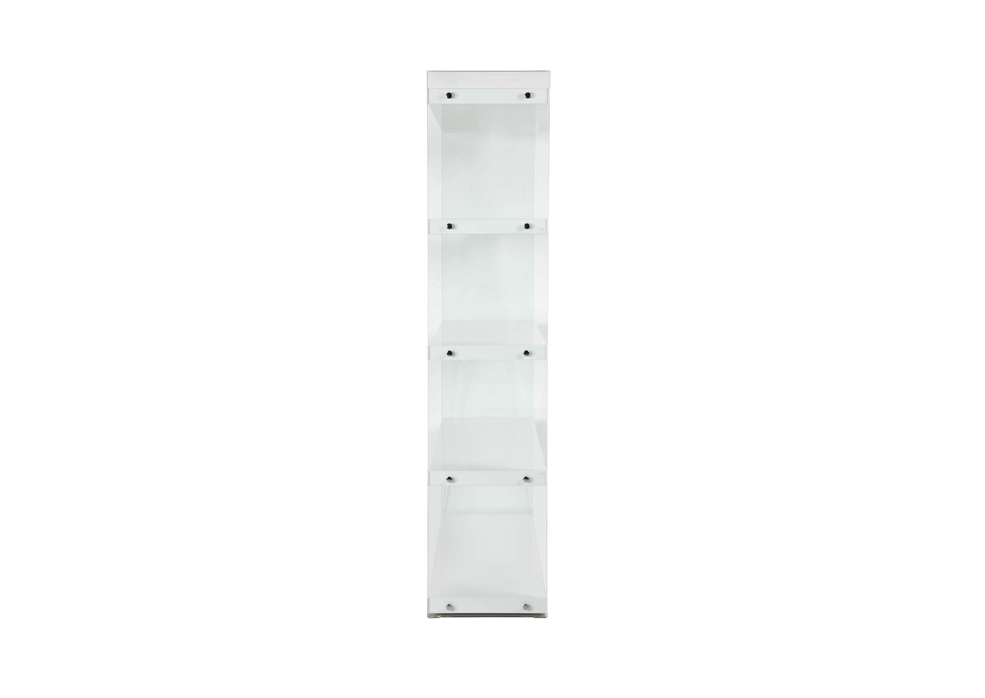 Contemporary Gloss White & Glass Book Case image 5