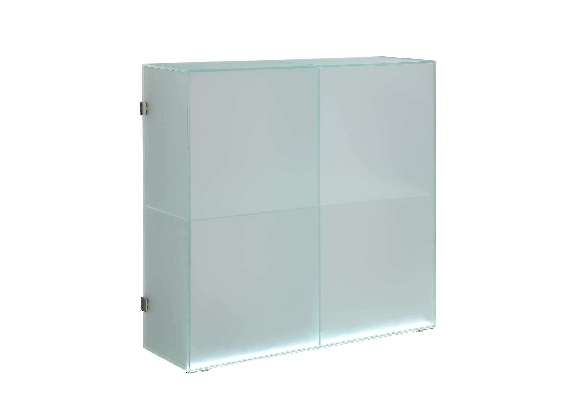 Frosted Glass Cabinet With Doors , Shelves & Led Lights image 5