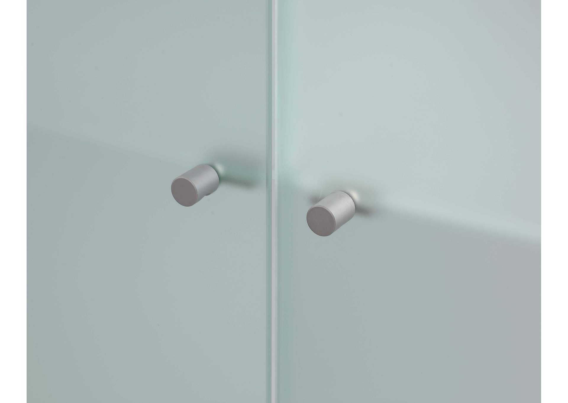 Frosted Glass Cabinet With Doors , Shelves & Led Lights image 10