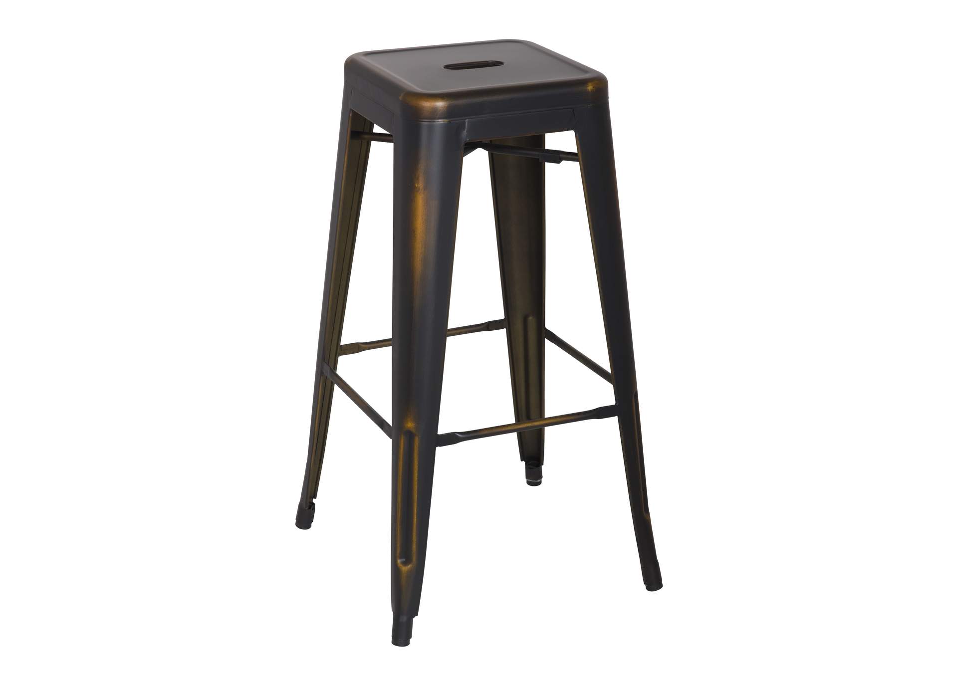 Vintage Galvanized Steel Bar Stool