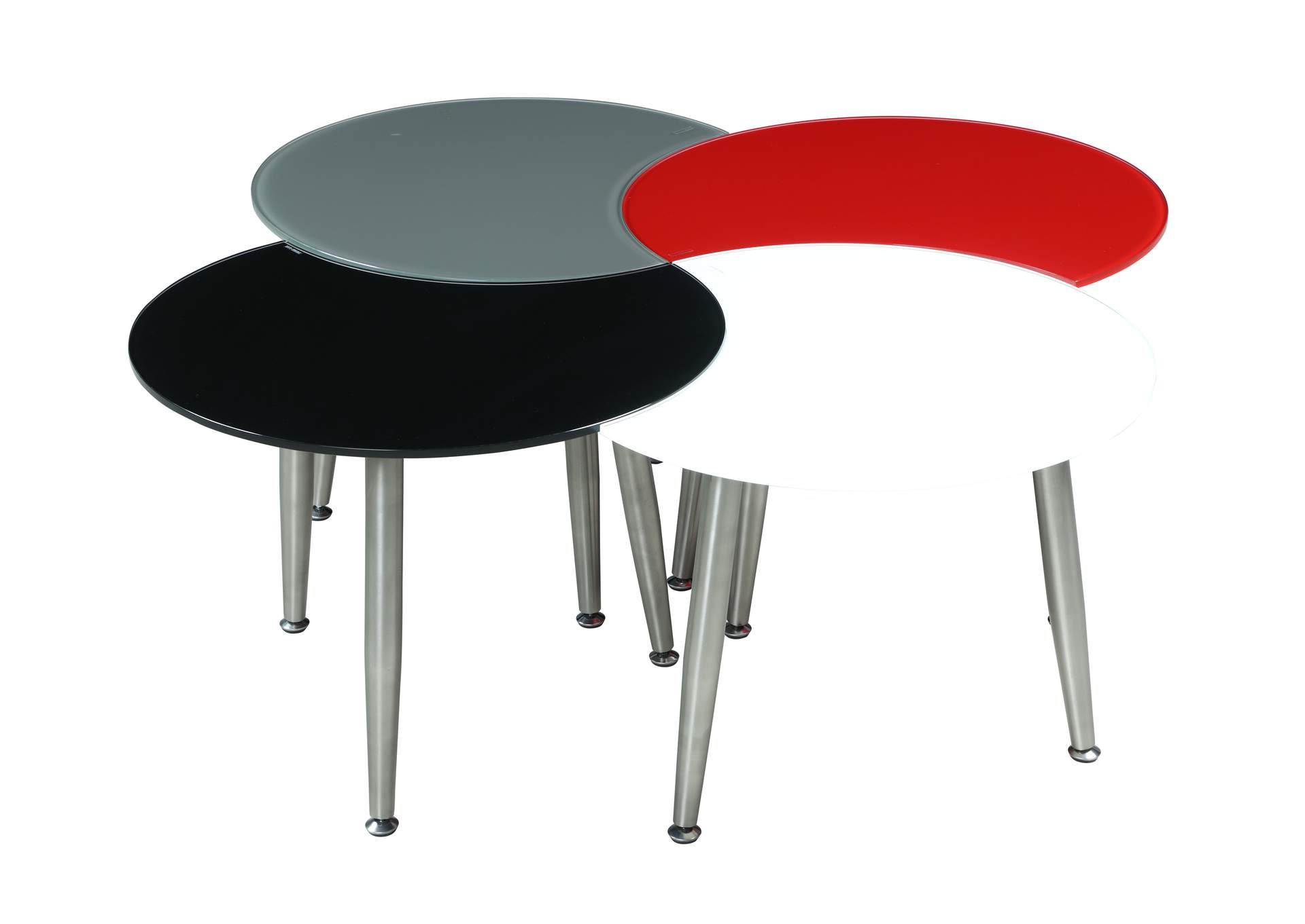 Contemporary Multi-Color Four Table Cocktail Set image 1
