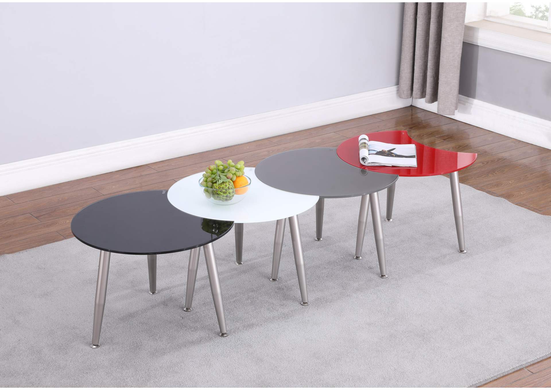Contemporary Multi-Color Four Table Cocktail Set image 4