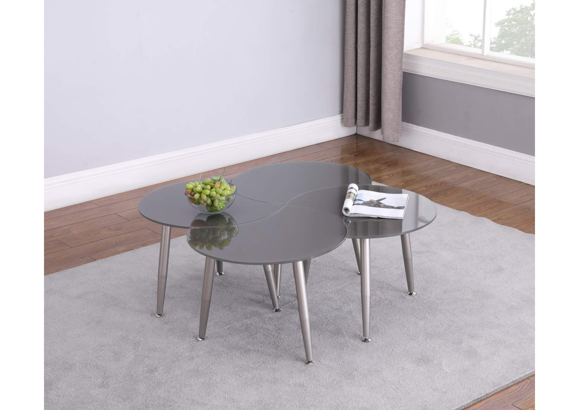 Contemporary Multi-Color Four Table Cocktail Set image 8