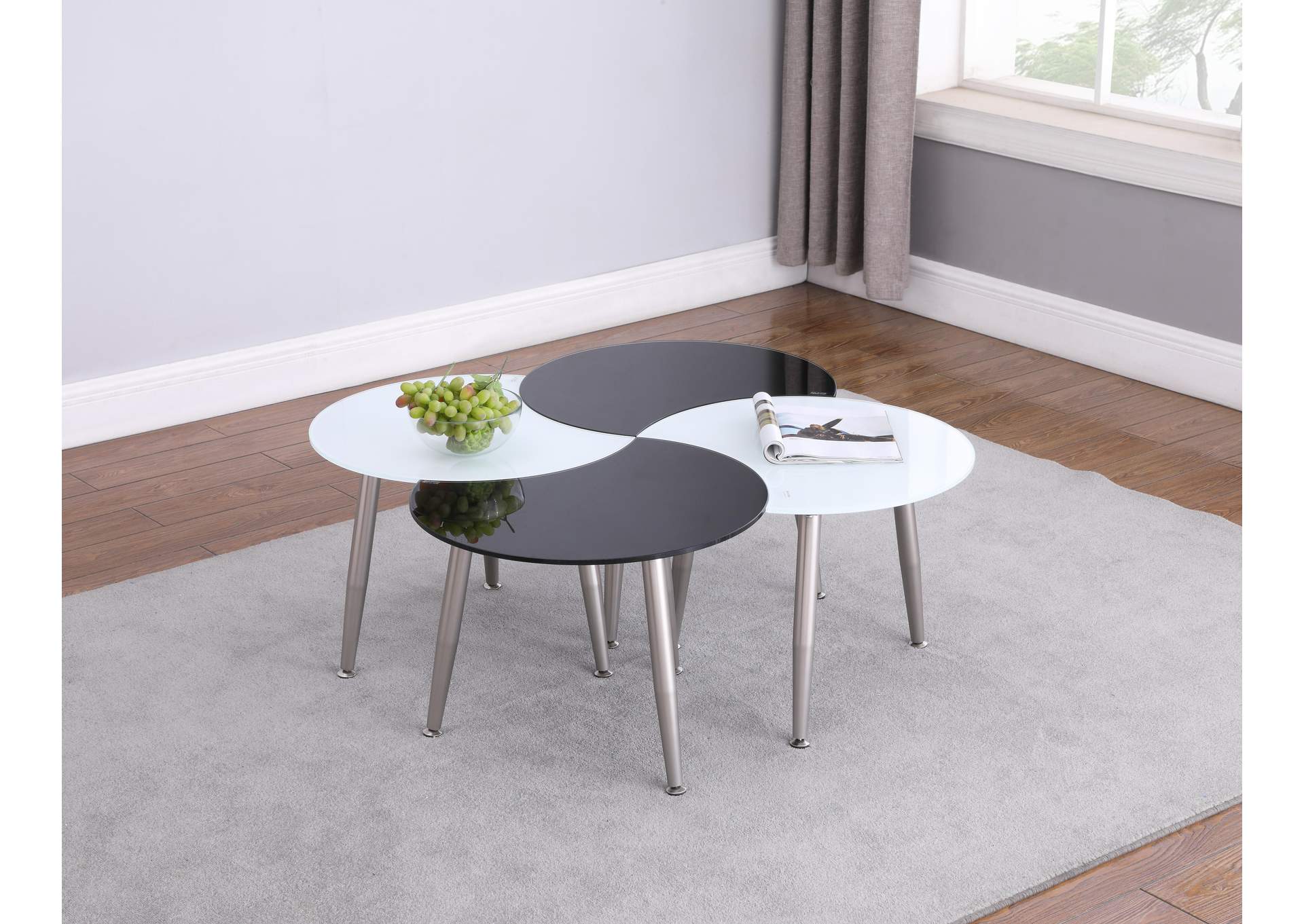 Contemporary Multi-Color Four Table Cocktail Set image 5