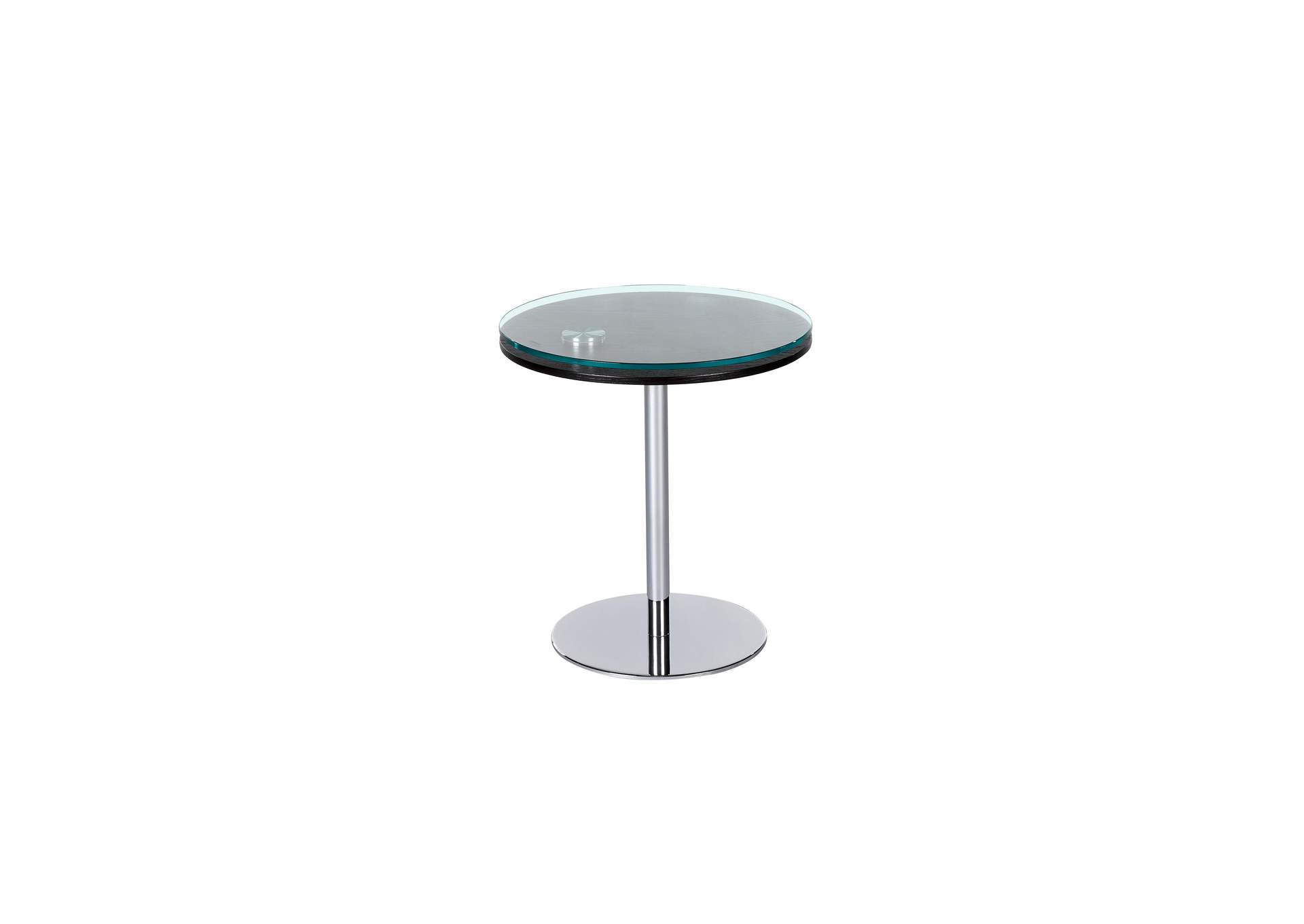 Contemporary Dual Round Top Motion Lamp Table With Glass & Solid Wood image 1