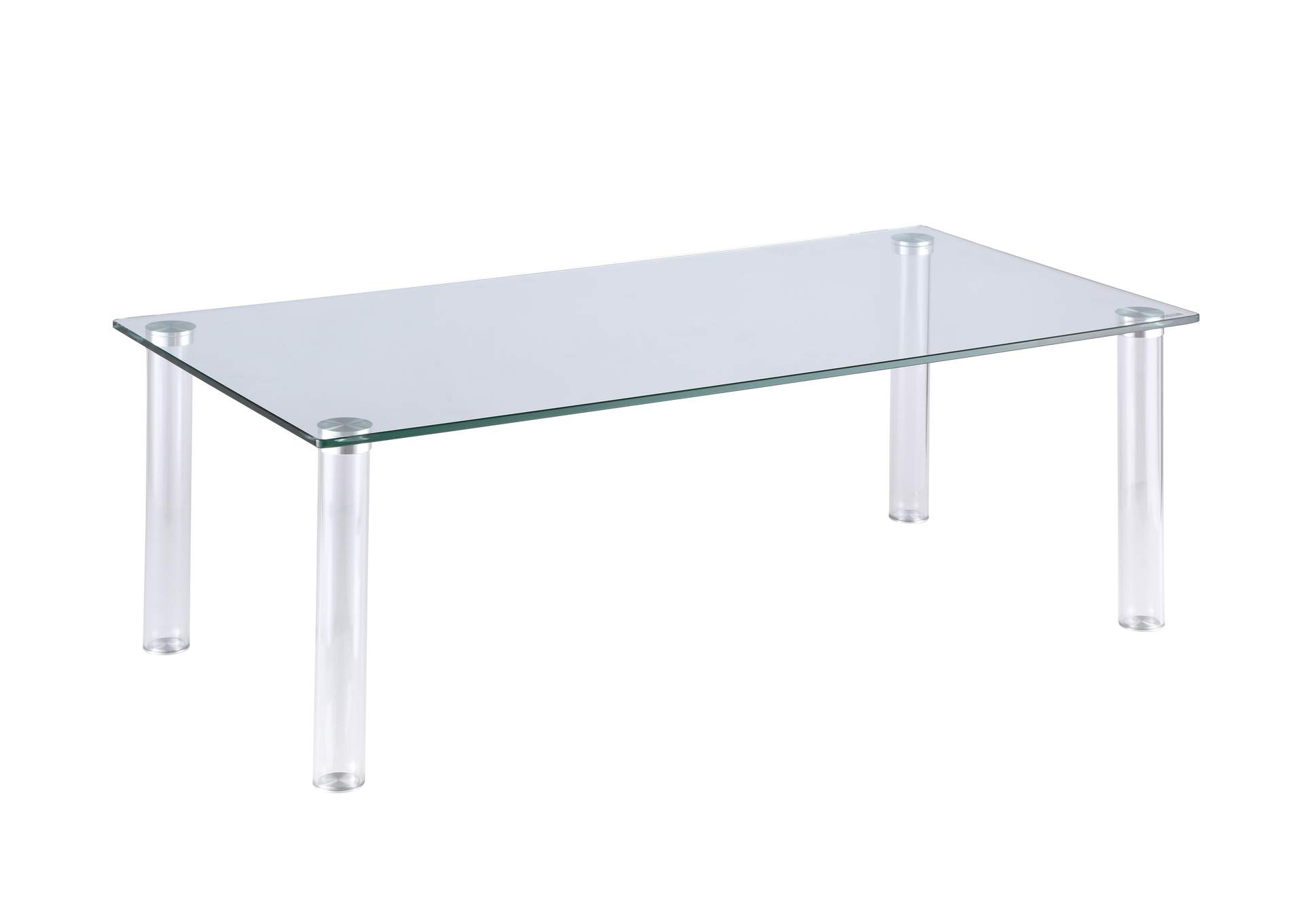 Contemporary All Glass Cocktail Table image 3
