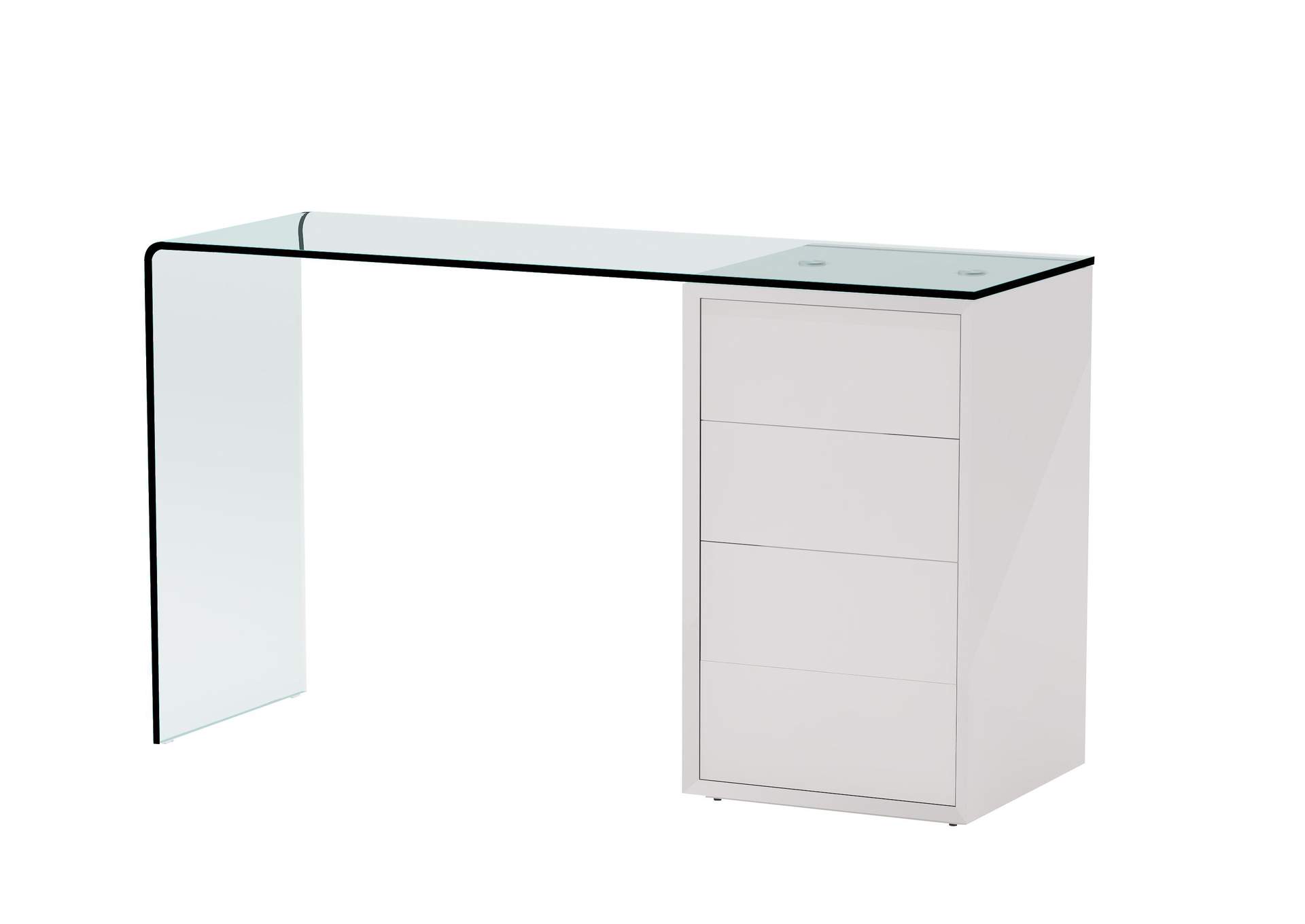 Contemporary Bent Glass Sofa Table image 1
