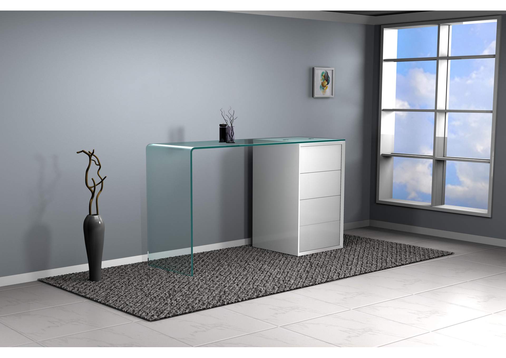 Contemporary Bent Glass Sofa Table image 3