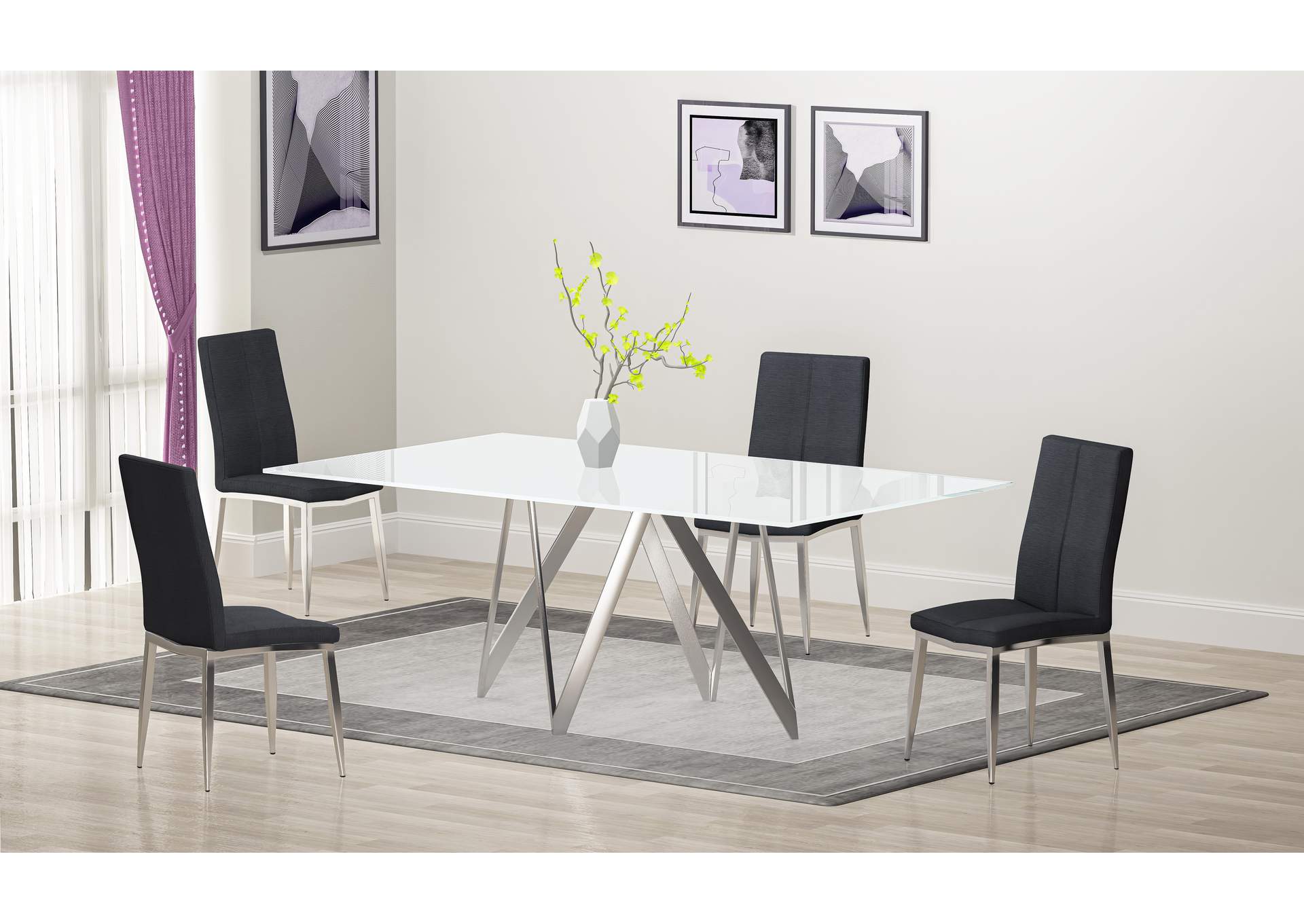 Modern Curved-Back Upholstered Side Chair image 1