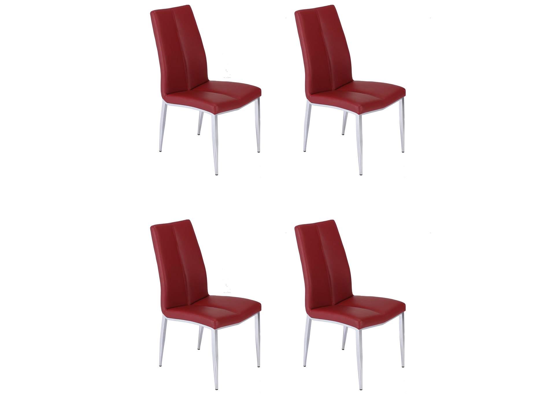 Modern Dining Set With White Glass Table & 4 Chairs image 11
