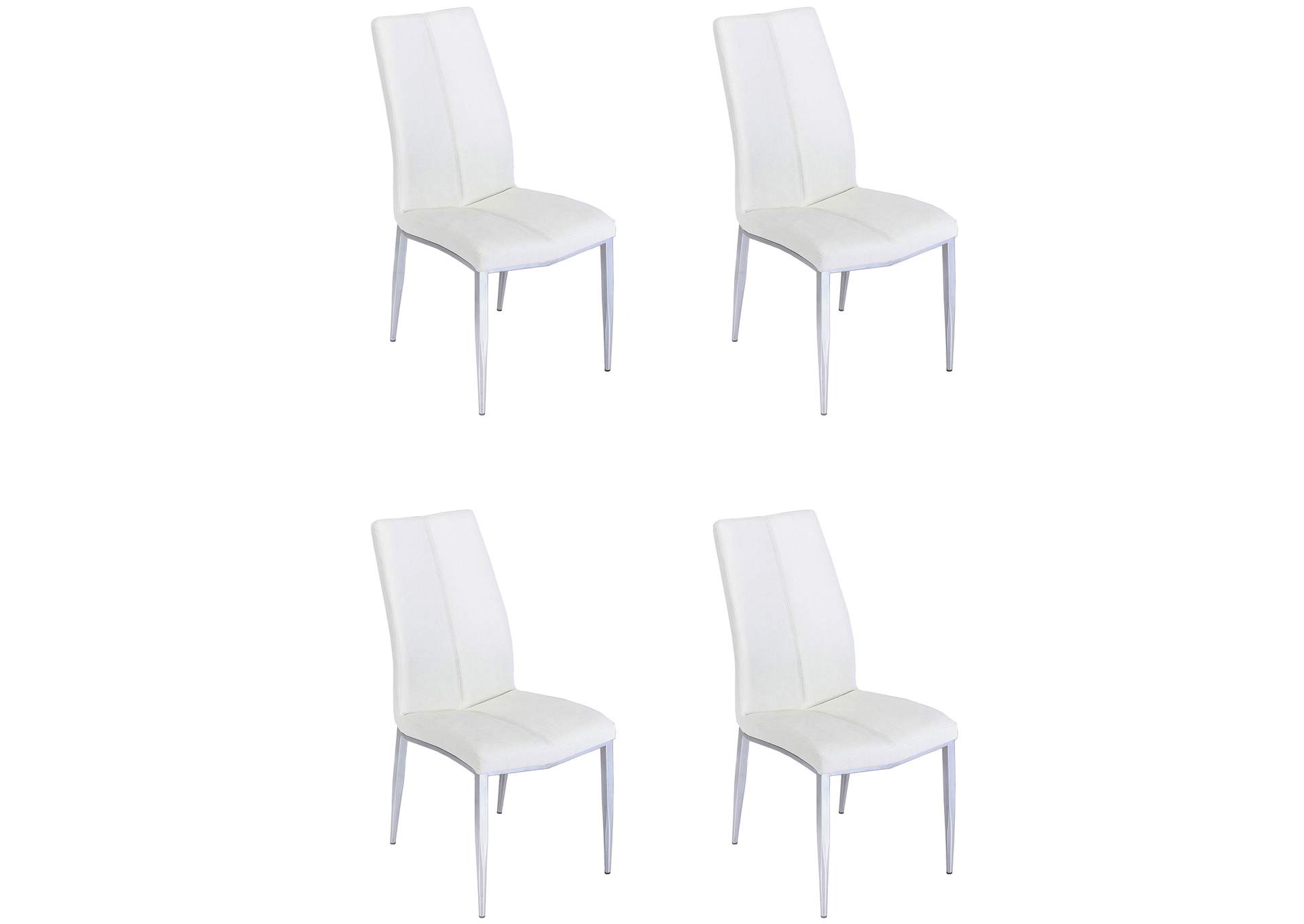 Modern Dining Set With White Glass Table & 4 Chairs image 9