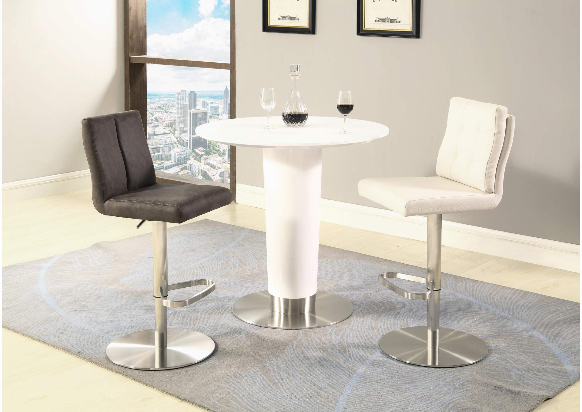 Contemporary Round White Counter Table image 3