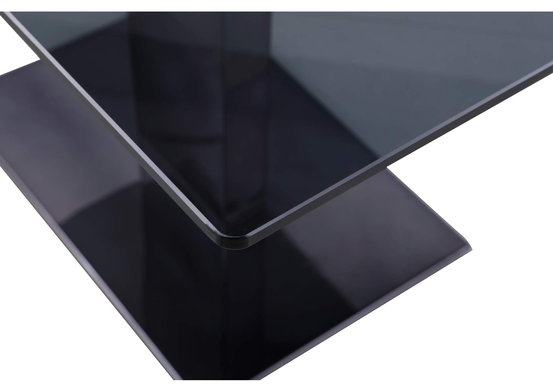 Contemporary Black Glass Dining Table image 6