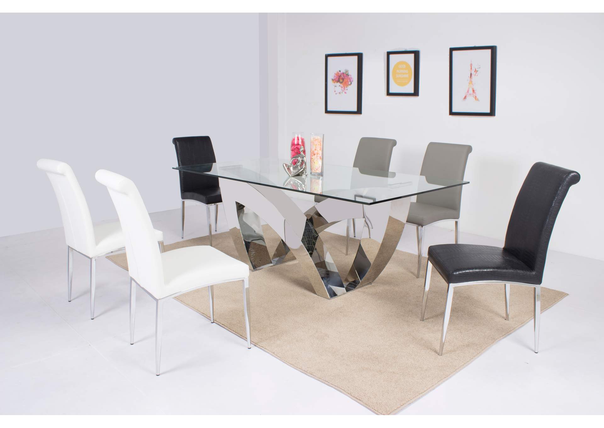 Contemporary Upholstered Cantilever Side Chair image 1