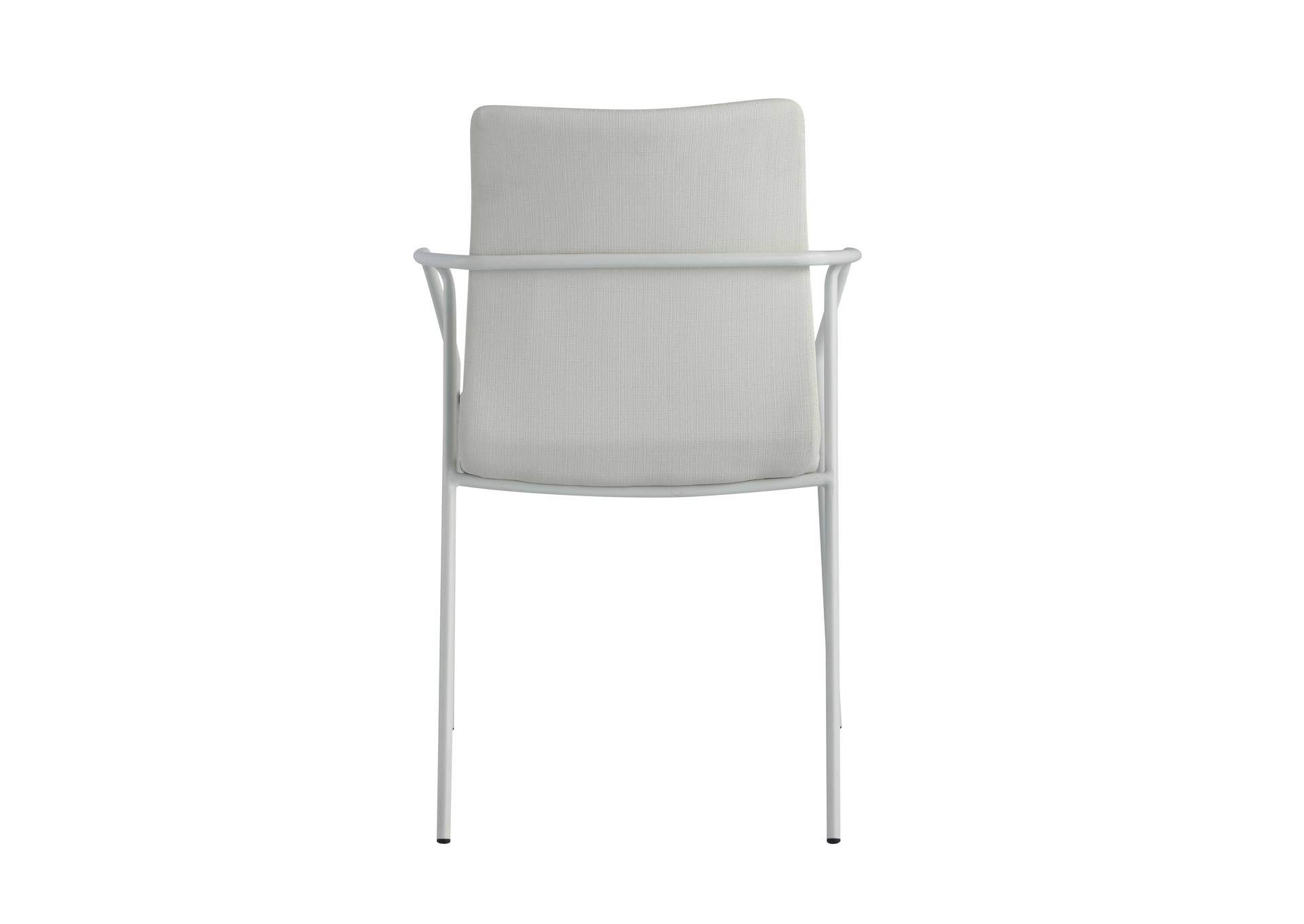 Contemporary White Upholstered Arm Chair image 6