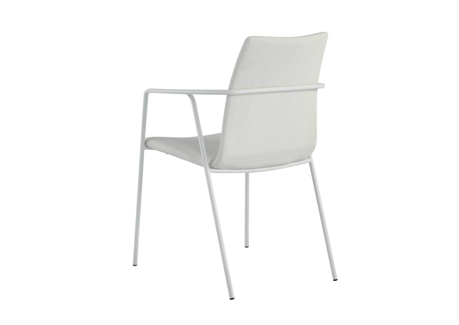 Contemporary White Upholstered Arm Chair image 4