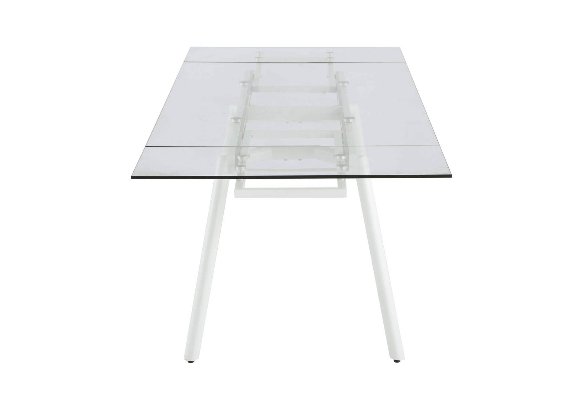 Contemporary Extendable Rectagular Clear Tempered Glass Dining Table image 6