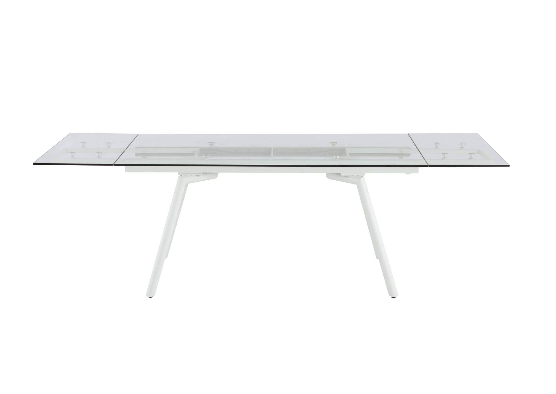 Contemporary Extendable Rectagular Clear Tempered Glass Dining Table image 7