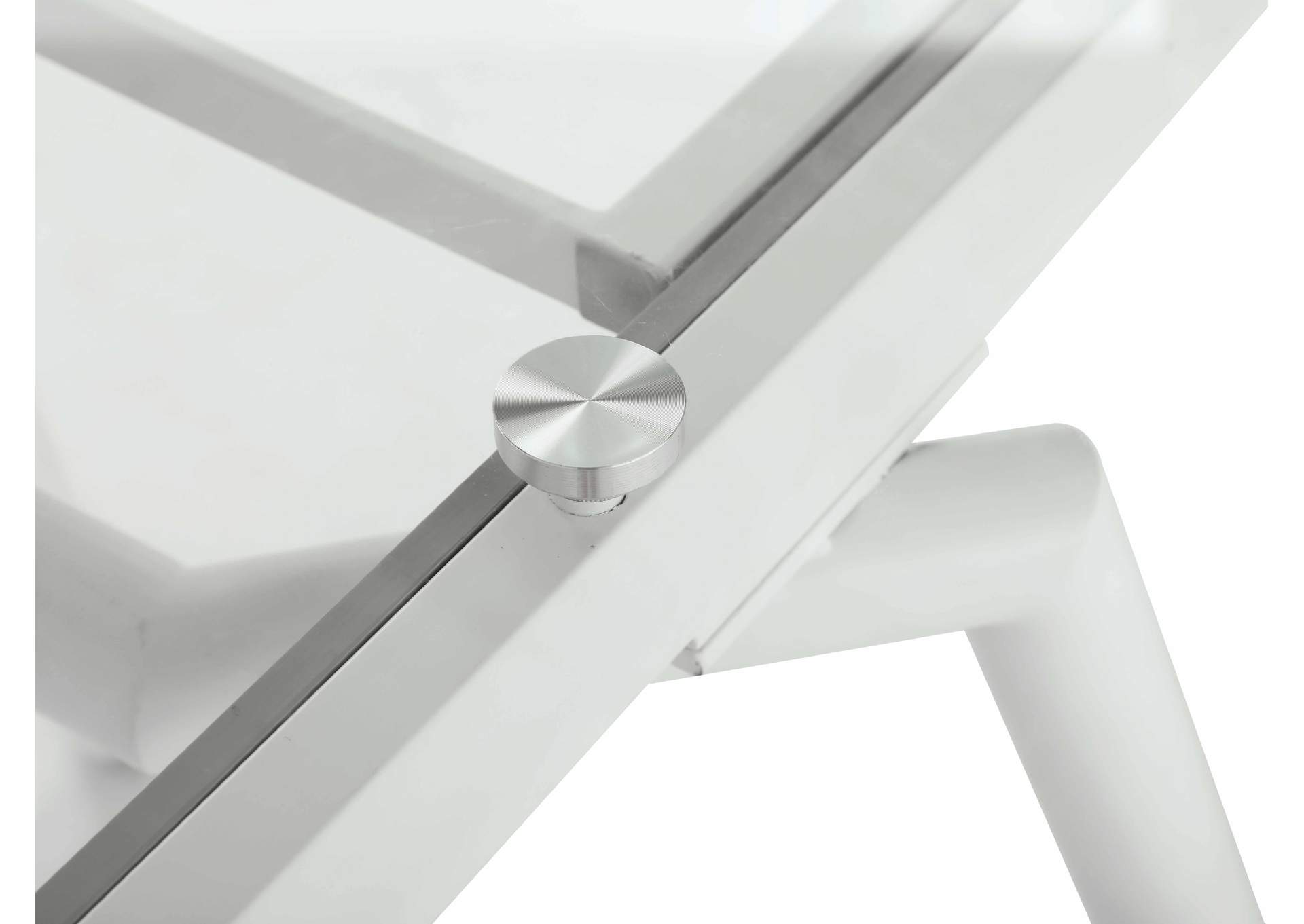 Contemporary Extendable Rectagular Clear Tempered Glass Dining Table image 8