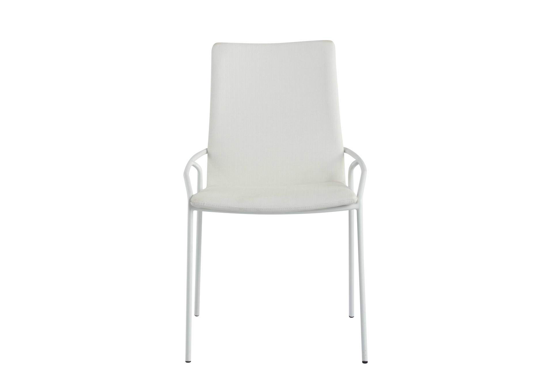 Contemporary White Upholstered Side Chair image 5